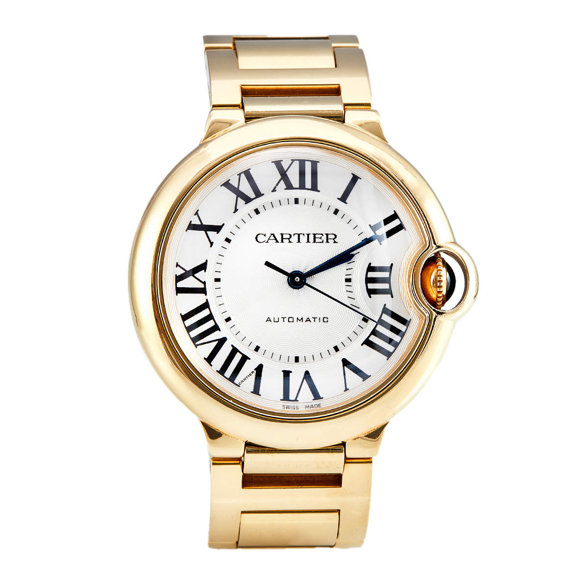 Pre Owned ساعة يد للجنسين كارتييه WGBB0046 بالون بلو ذهب أصفر عيار 18 قيراط غيلوك أبيض فضية  36 مم