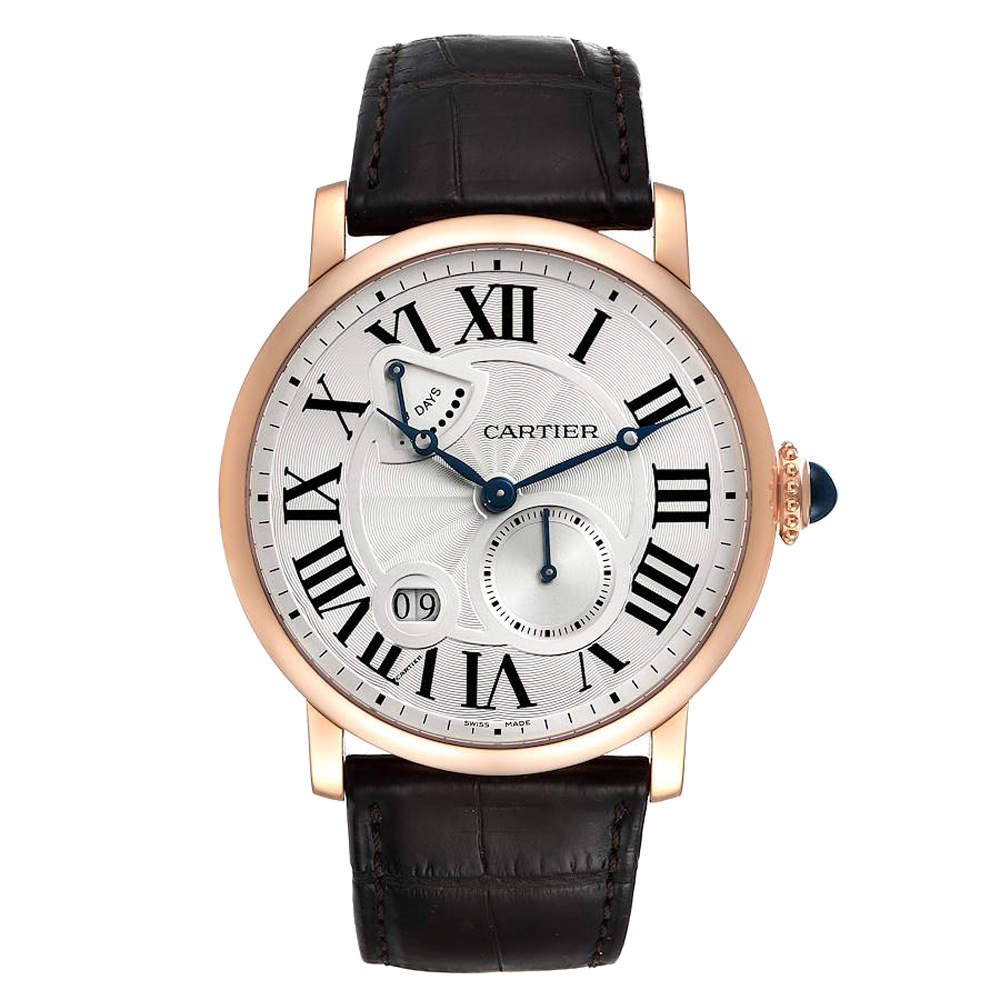Cartier Silver 18k Rose Gold Rotonde W1556203 Men's Wristwatch 42 MM