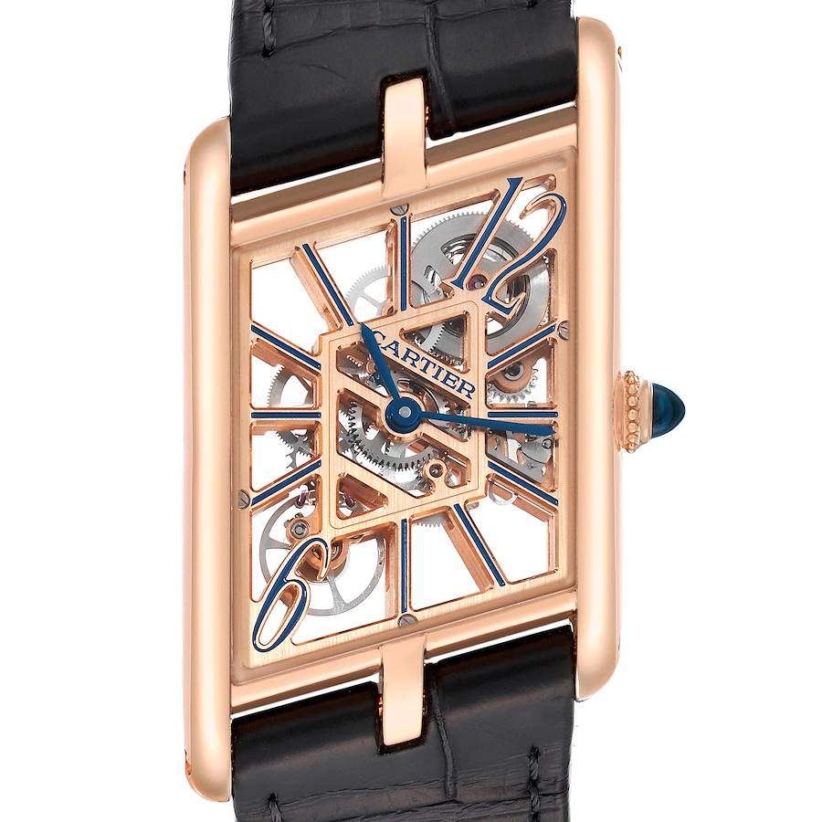 Cartier Tank Louis Rose Gold Mechanical Mens Watch WGTA0011