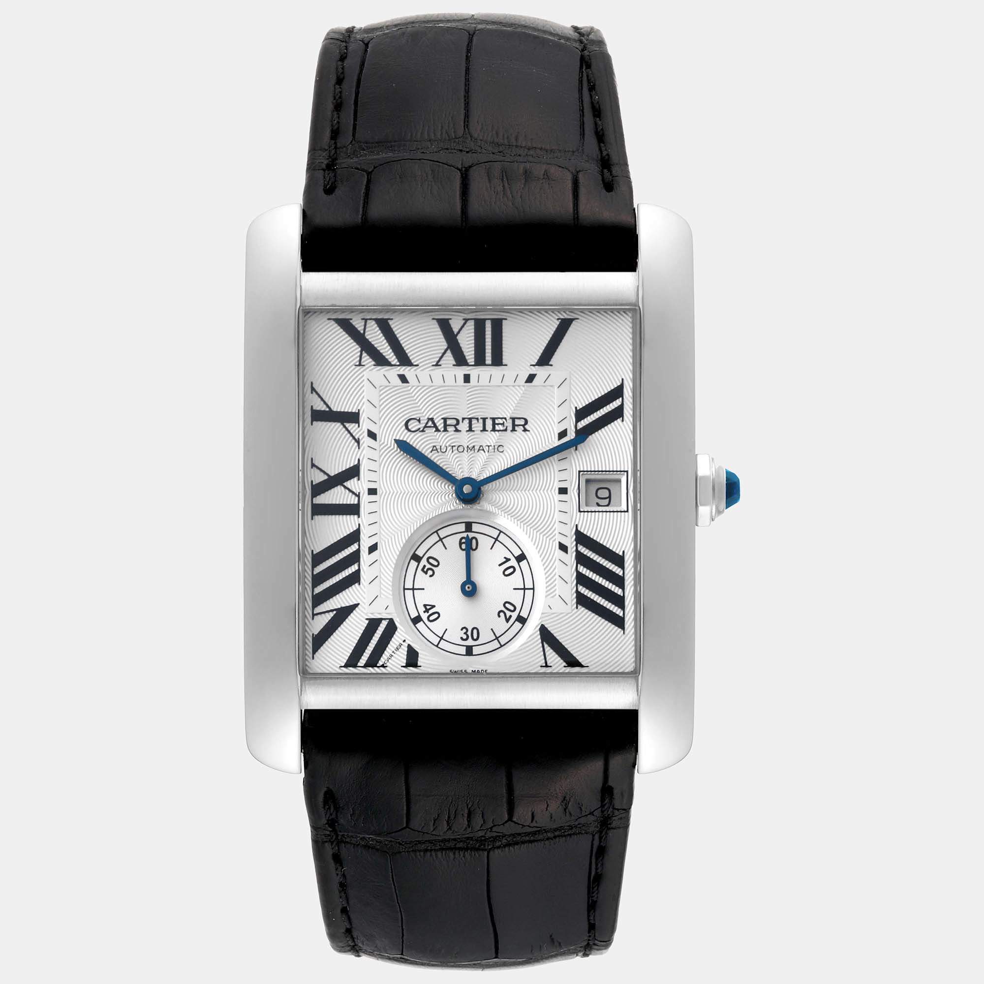 Cartier Tank MC Silver Dial Steel Men's Watch W5330003 34.3 x 44 mm