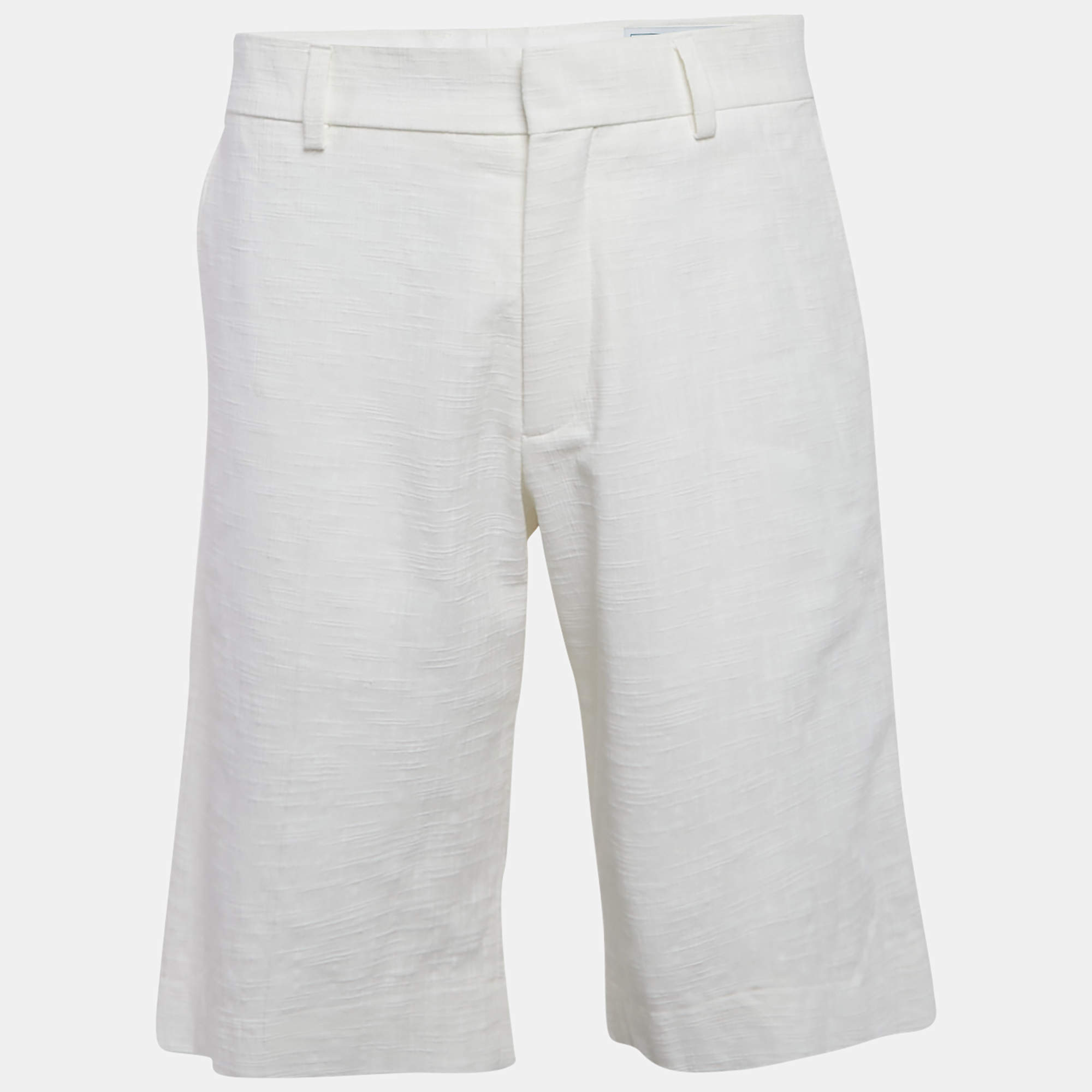 Casablanca White Textured Cotton Shorts XXL