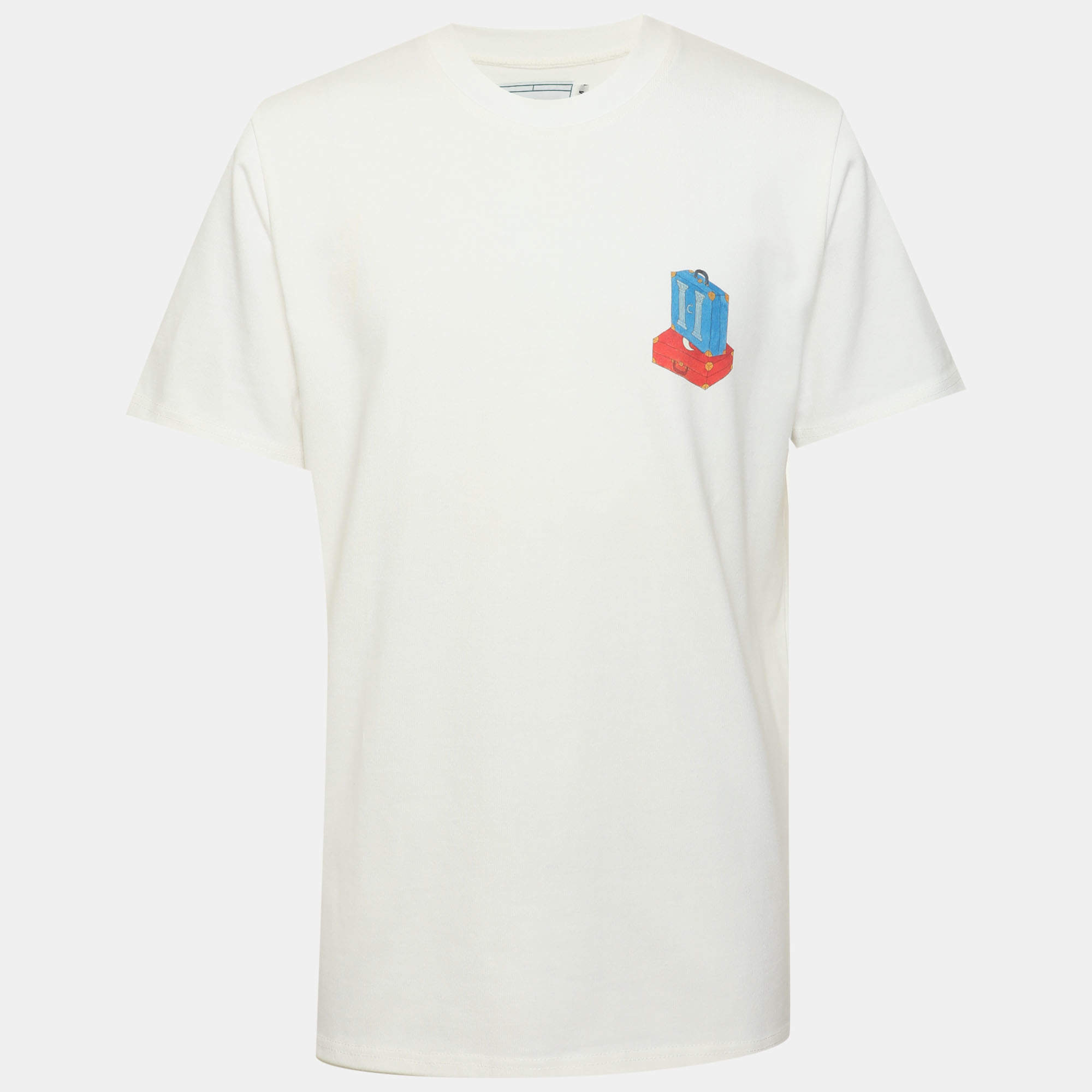 مملوكة مسبقًا Casablanca Casa Cream Graphic Printed Jersey T-Shirt M