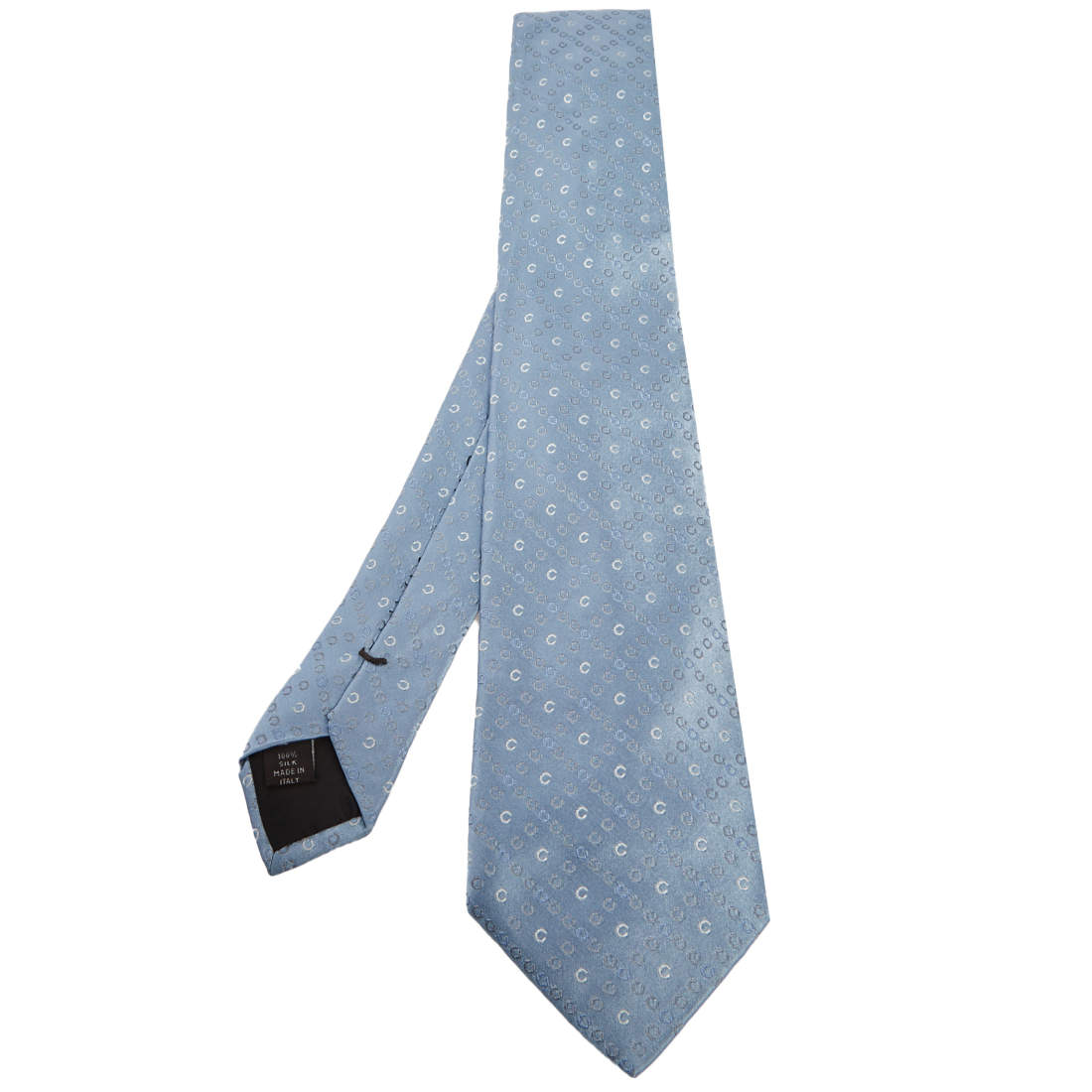 Pre Owned Celine Vintage Blue Patterned Silk Jacquard Tie