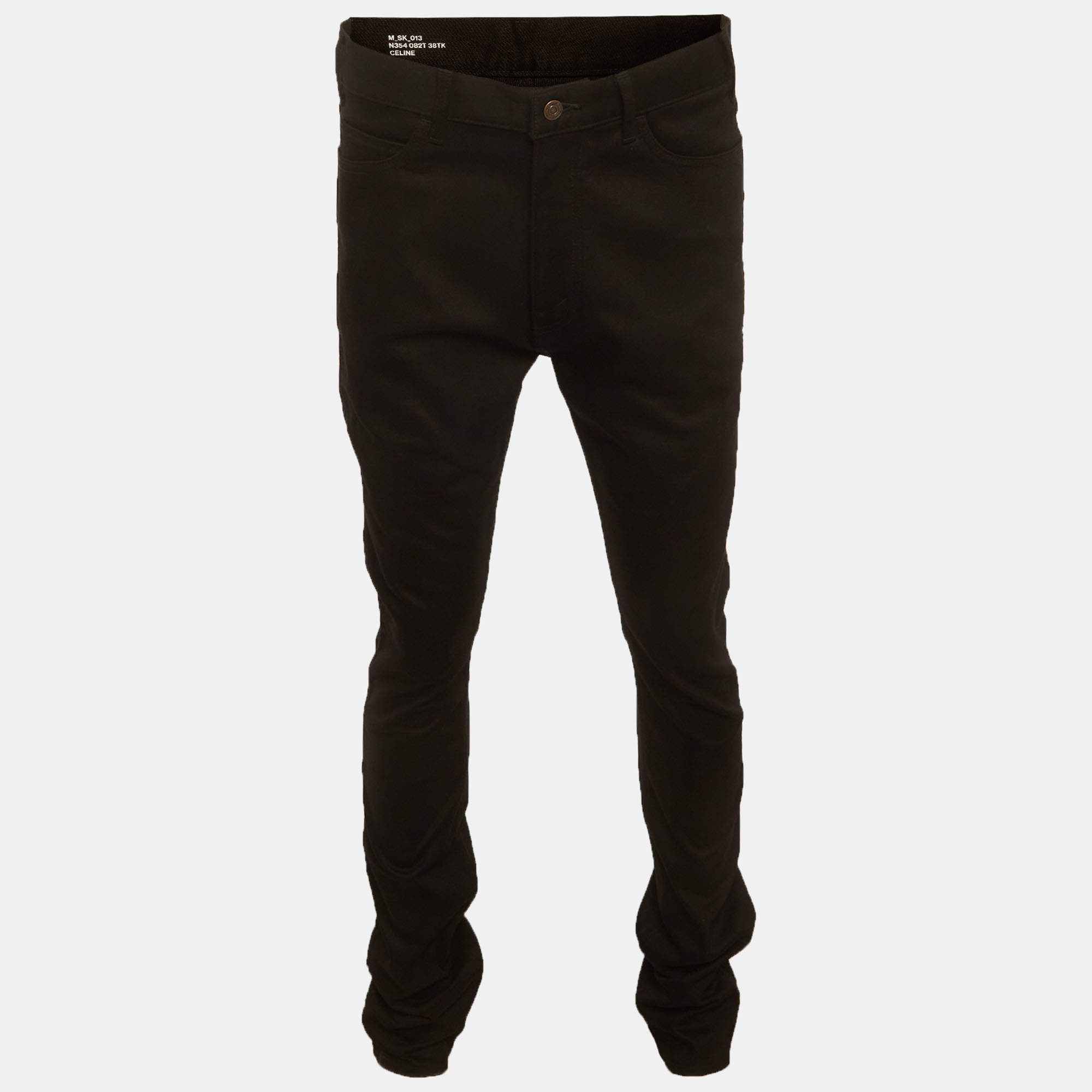 Pre Owned Celine Black Denim Straight Leg Jeans L/Waist 37"