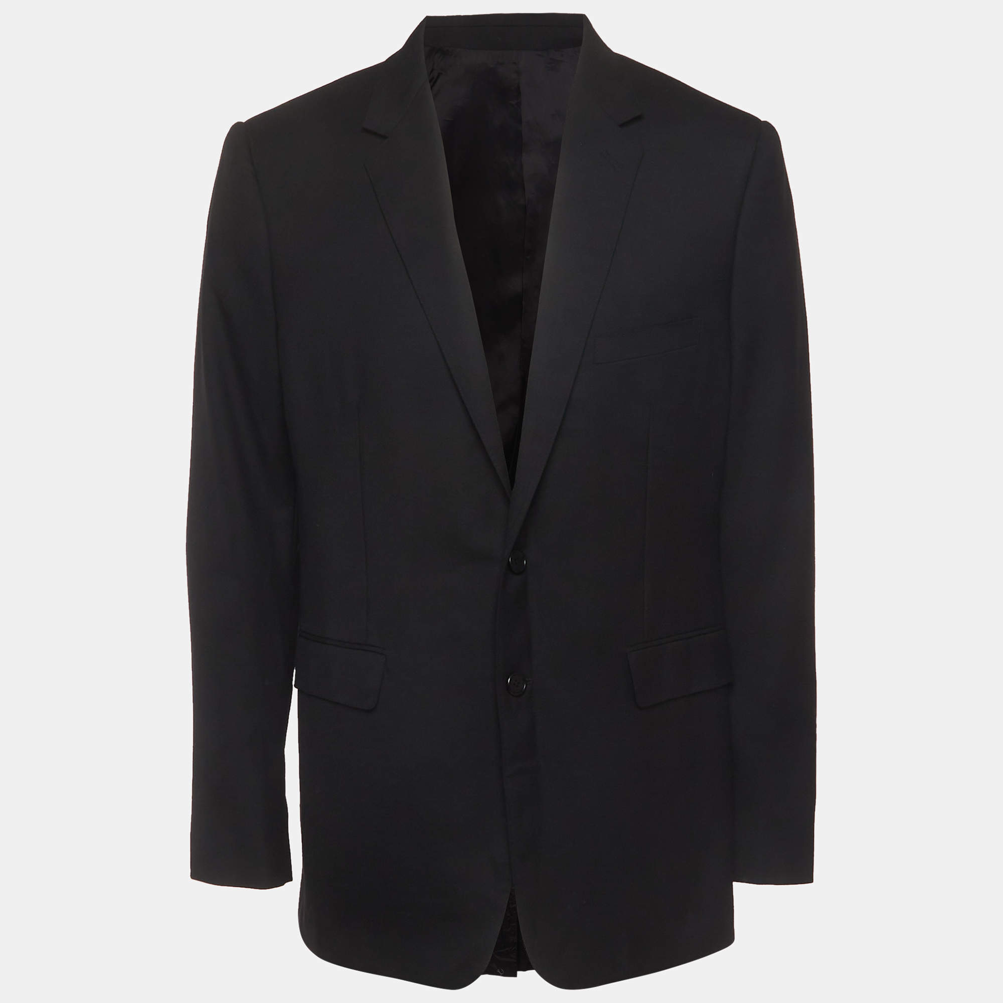 Pre Owned Celine Black Wool Single Breasted Blazer XXXL