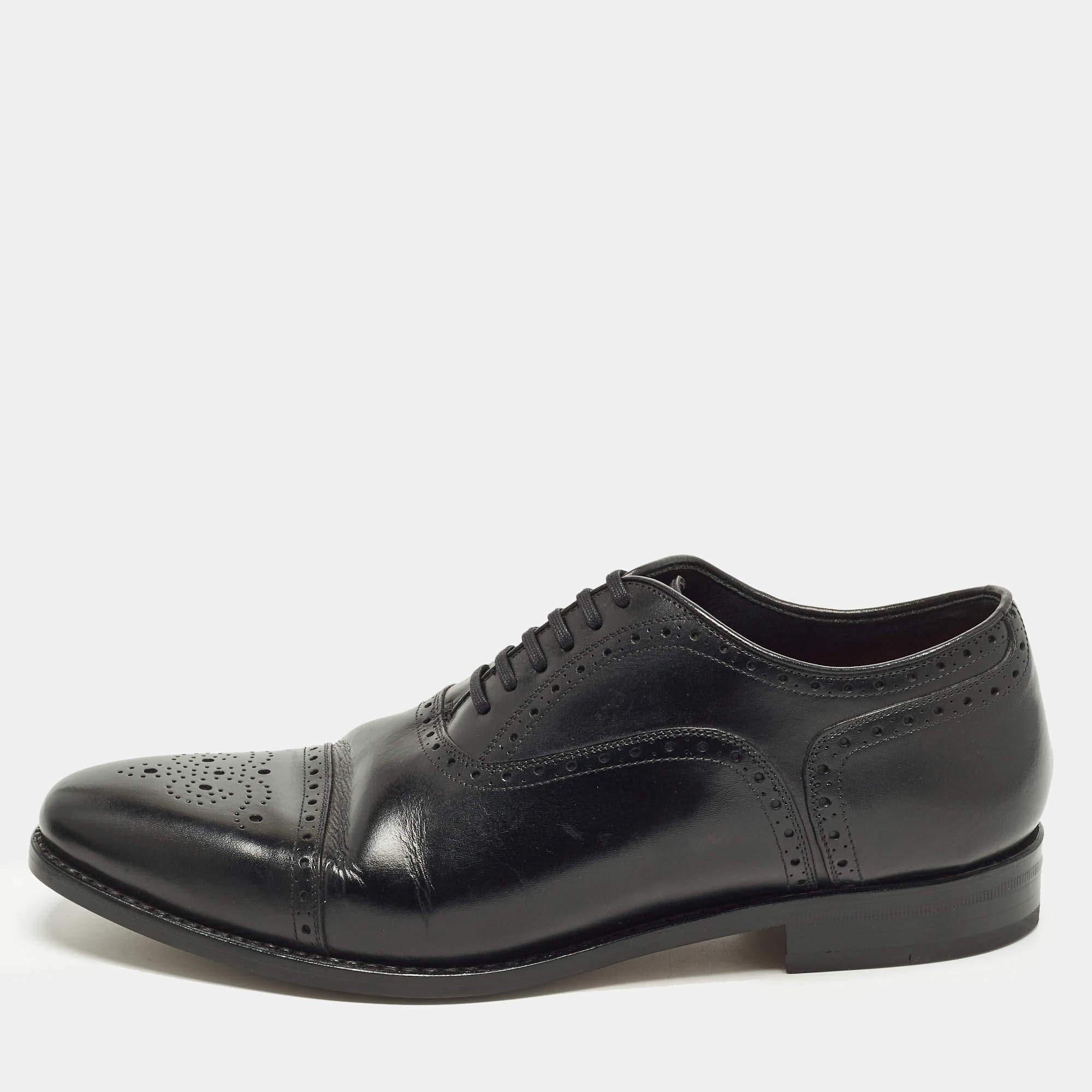Pre Owned CH Carolina Herrera Size 41.5 Black Leather Brogues