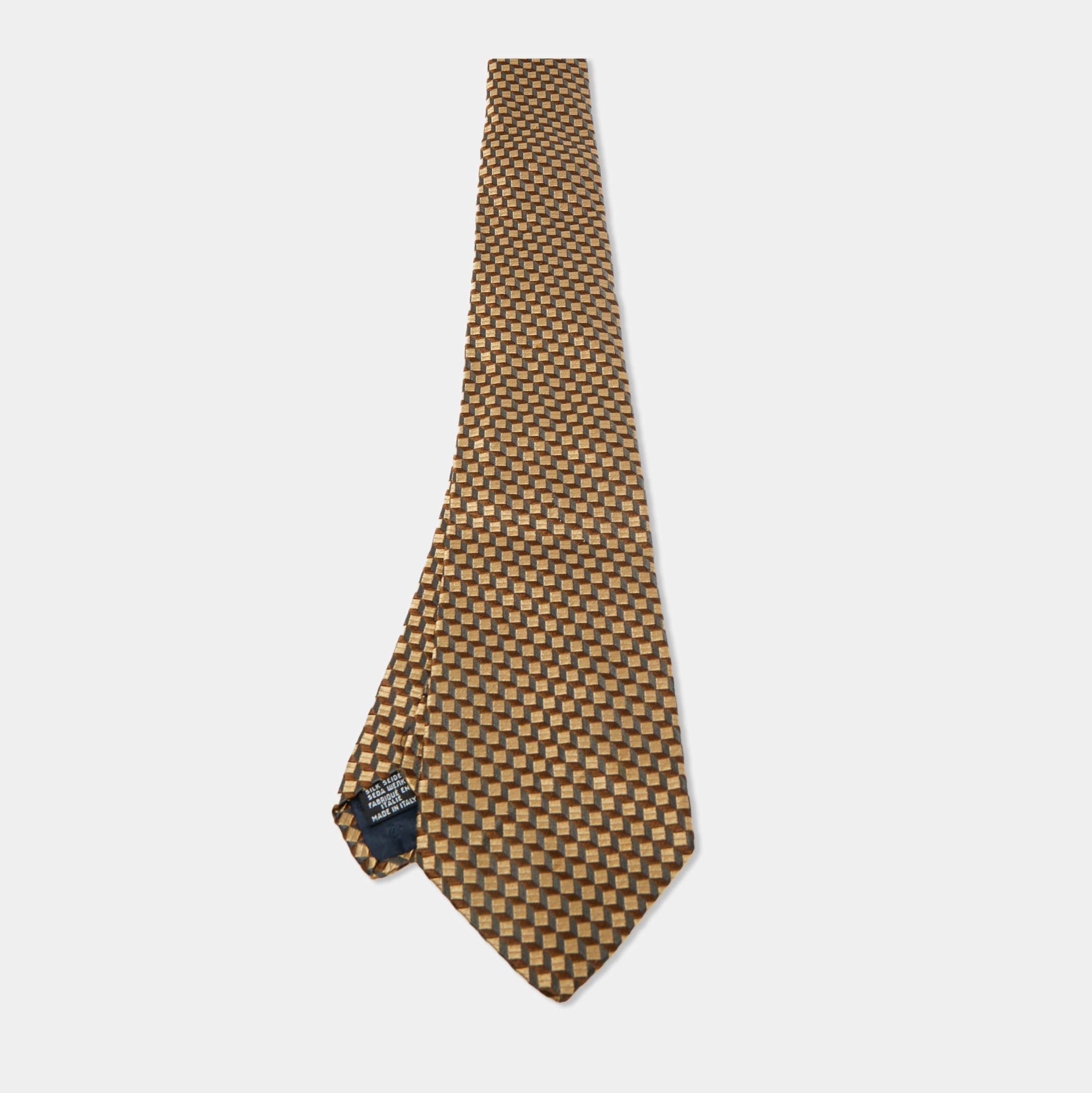 Pre Owned Chanel Beige Jacquard Traditional Tie 