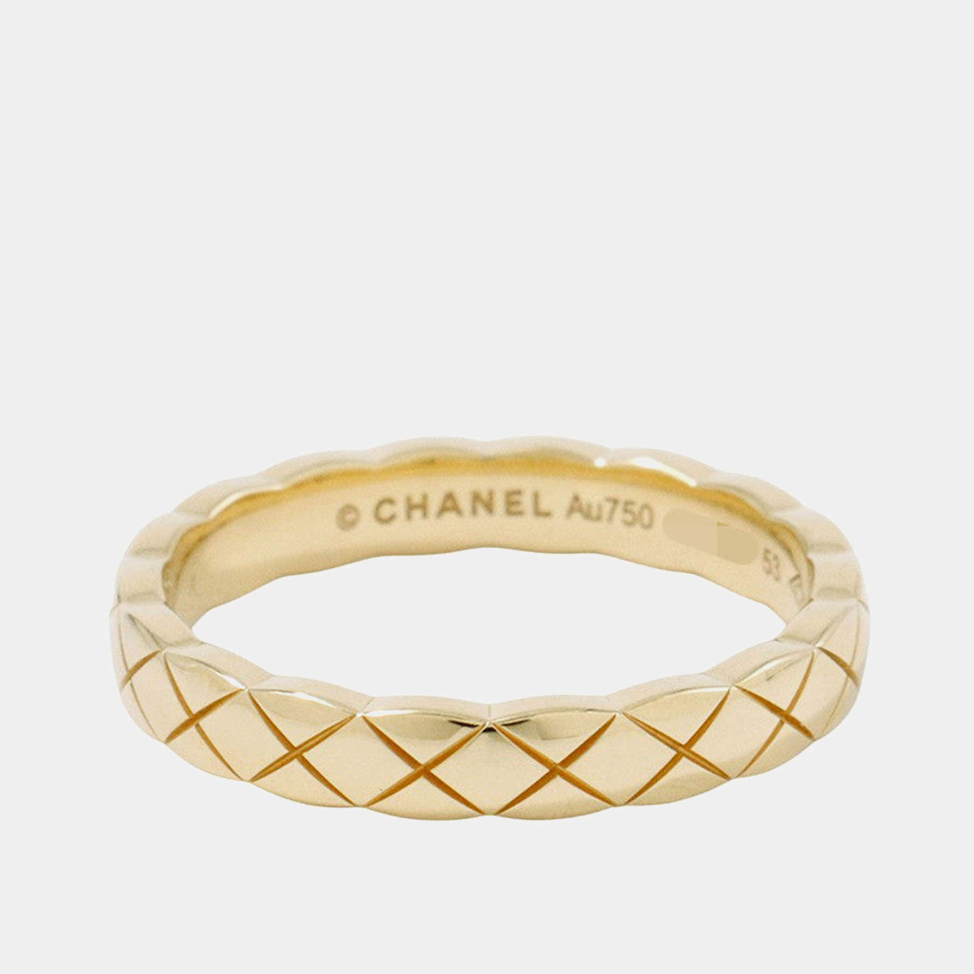 مملوكة مسبقًا خاتم شانيل كو كو كراش ميني مقاس 53/#12J11794 ذهب أصفر عيار 18