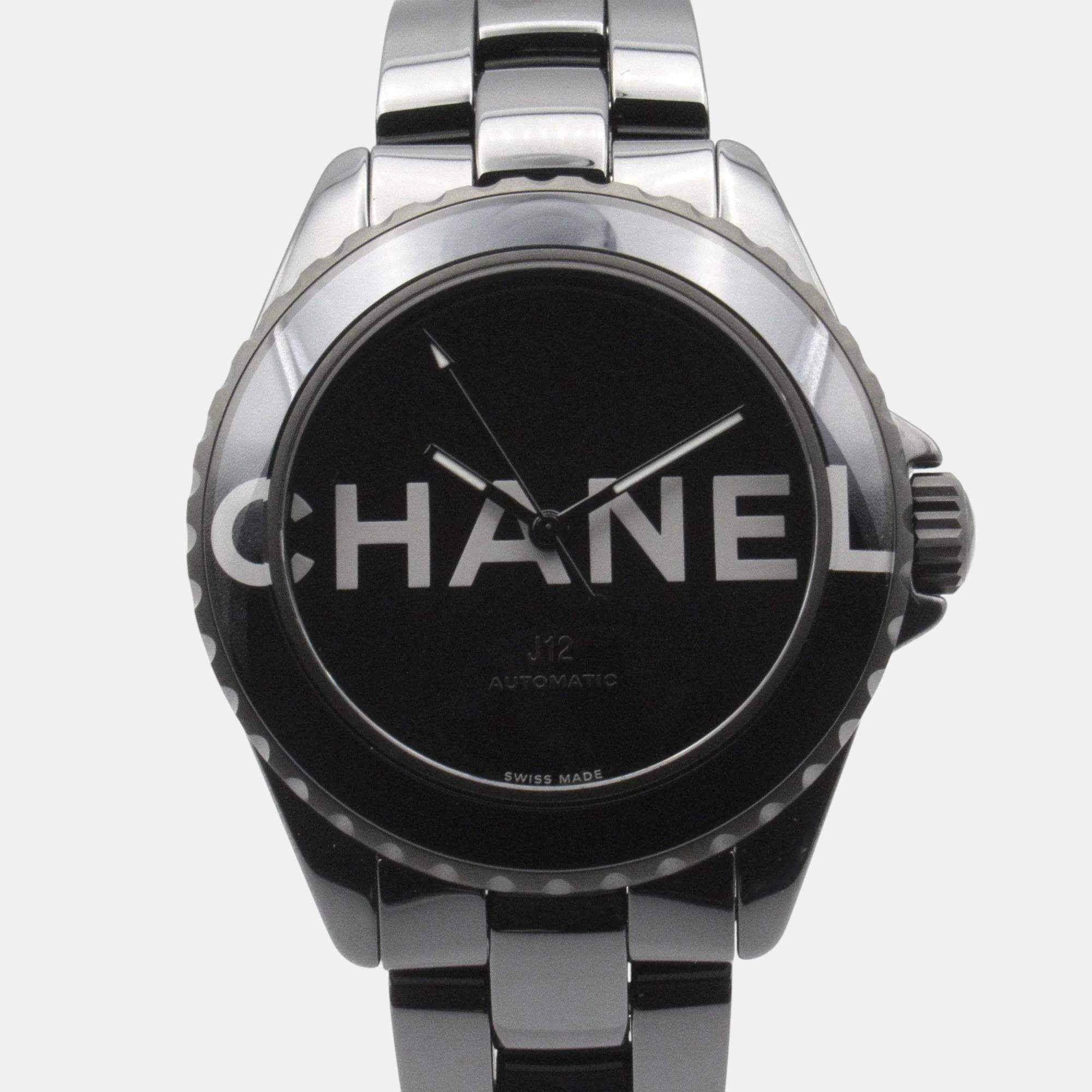 Chanel Black Ceramic J12 H7418 Automatic Men's Wristwatch 38 mm