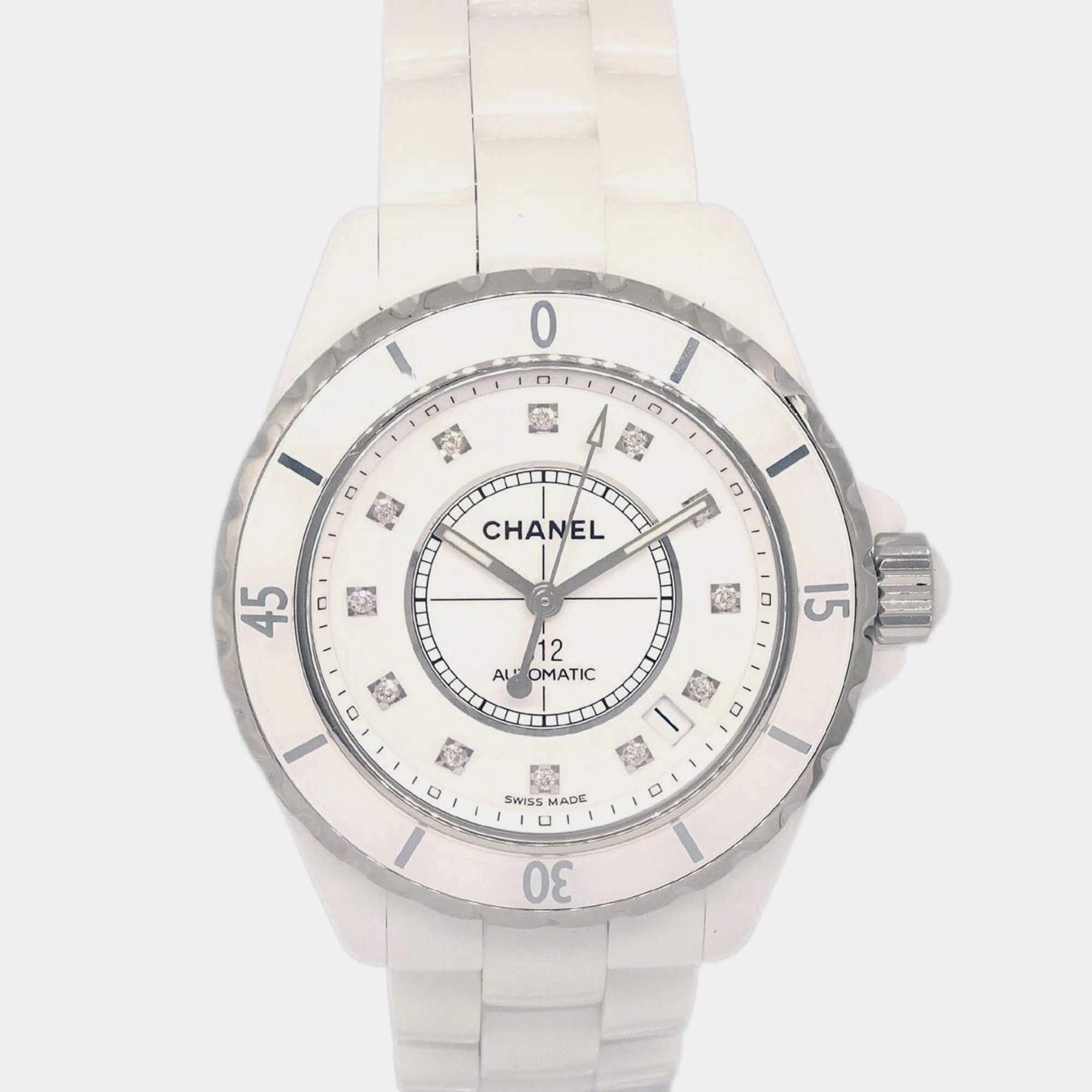 Chanel J12 H1629 Automatic White Ceramic Men's Wristwatch 39 mm