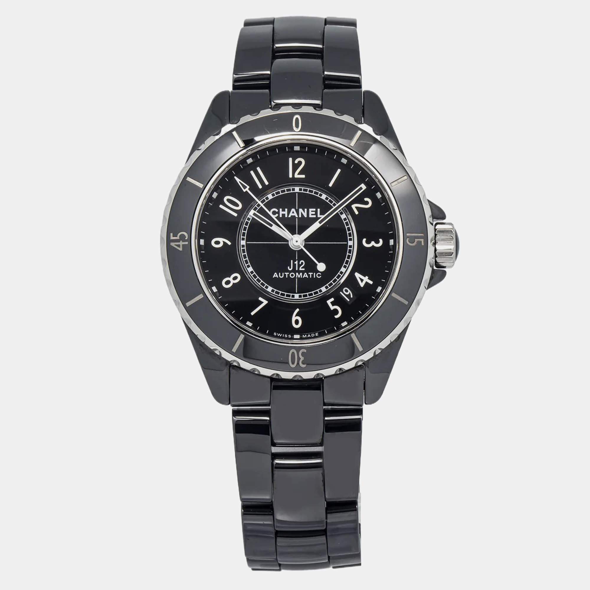 Chanel J12 H5697 Automatic Black Ceramic Men's Wristwatch 38mm
