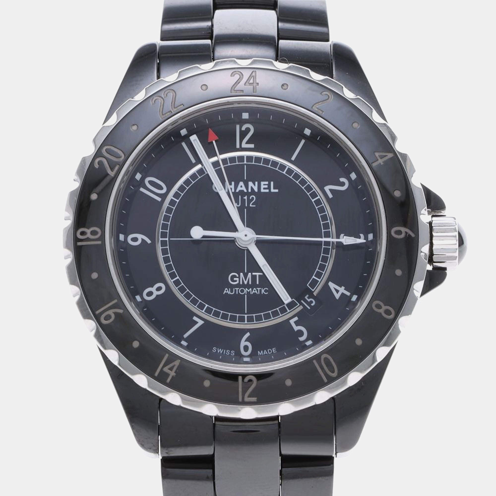 Pre Owned Chanel J12 GMT H2012 Automatic Stainless Steel Men's Wristwatch 42 mm