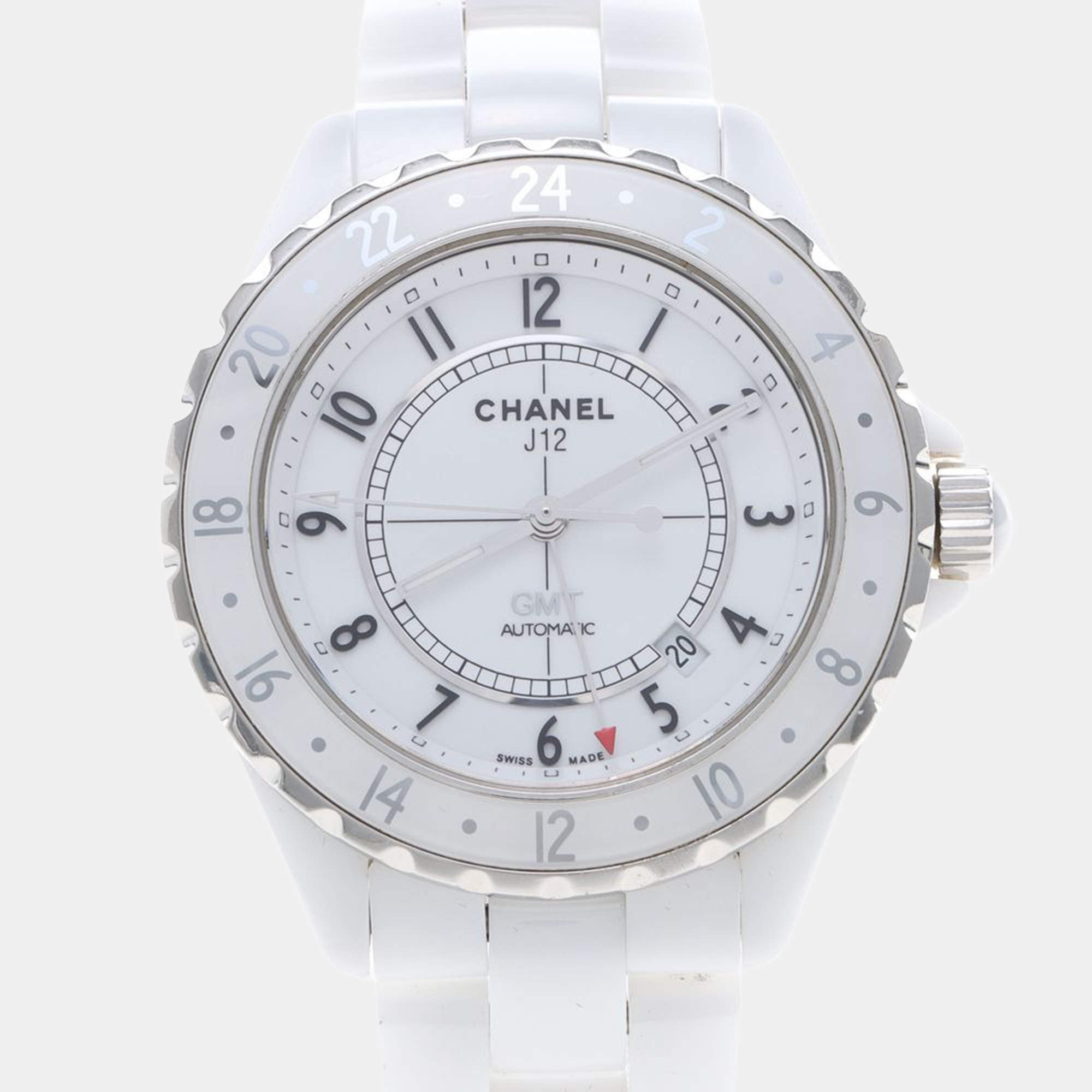Pre Owned Chanel J12 Automatic Ceramic Stainless Steel Men's Wristwatch 42 mm