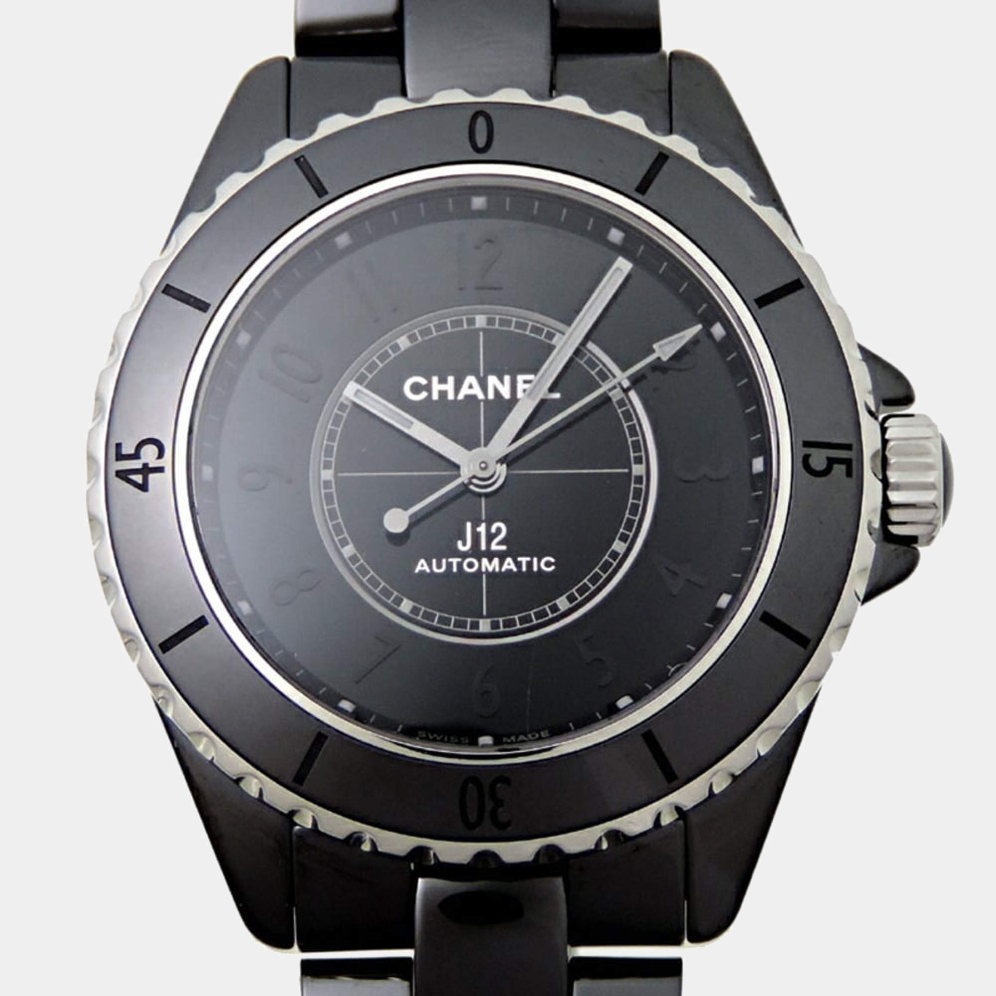 Chanel Black Ceramic J12 H2916 Automatic Mens Wristwatch 42 mm Chanel  TLC