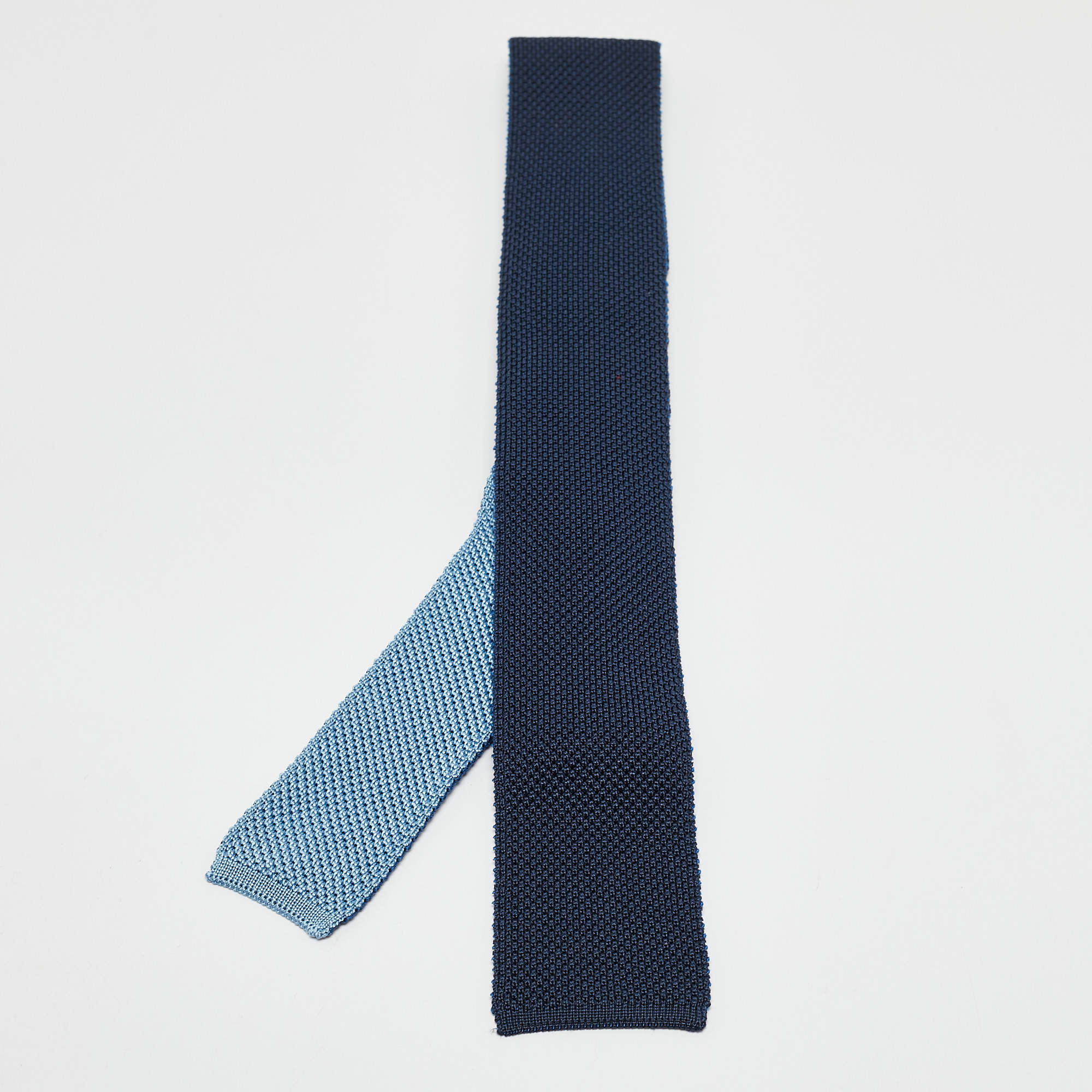 Chopard Blue Silk Knit Skinny Tie