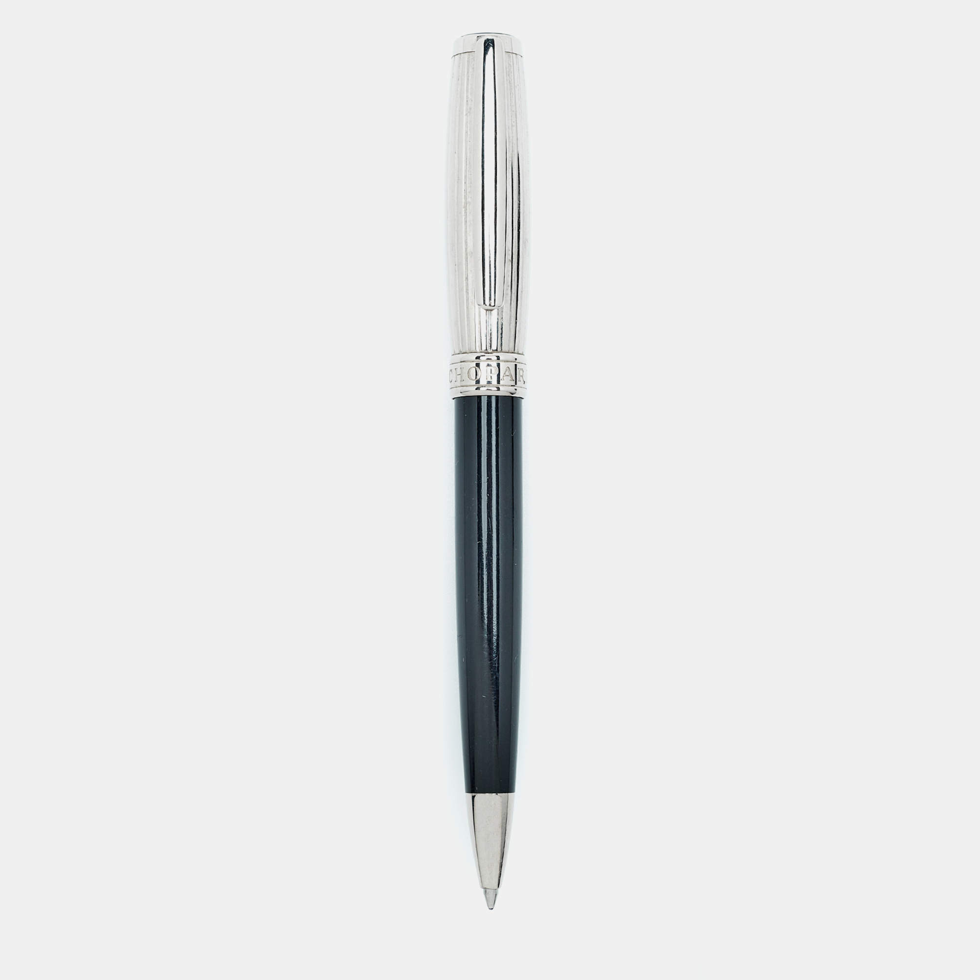 Pre Owned Chopard  Black Resin Silver Tone Ballpoint Pen