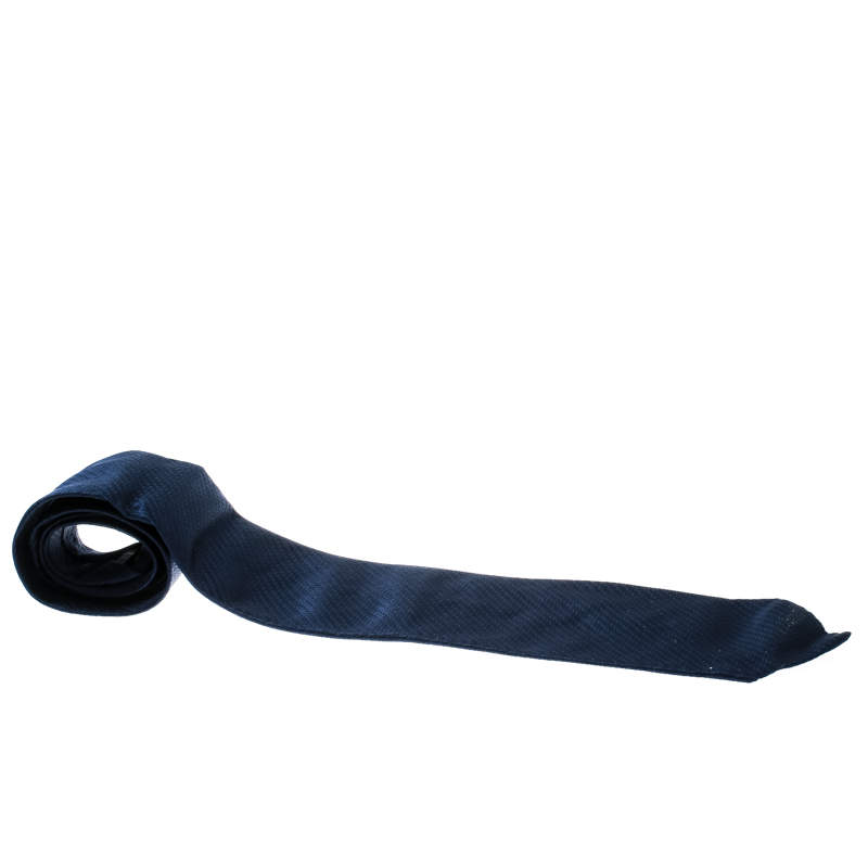 Chopard Navy Blue Patterned Silk Jacquard Traditional Tie