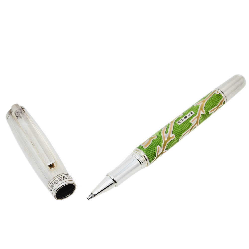 Chopard Green & Pink Coral Sterling Silver Limited Edition Rollerball Pen