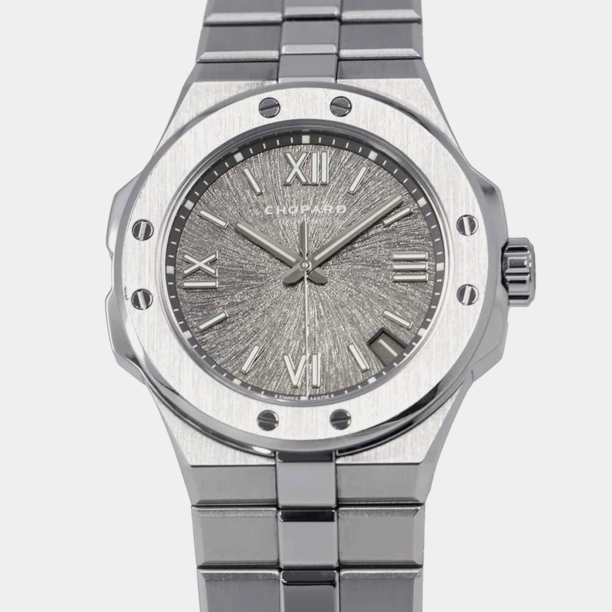 Chopard Grey Stainless Steel Alpine Eagle 298600-3002 Automatic Men's Wristwatch 41 mm