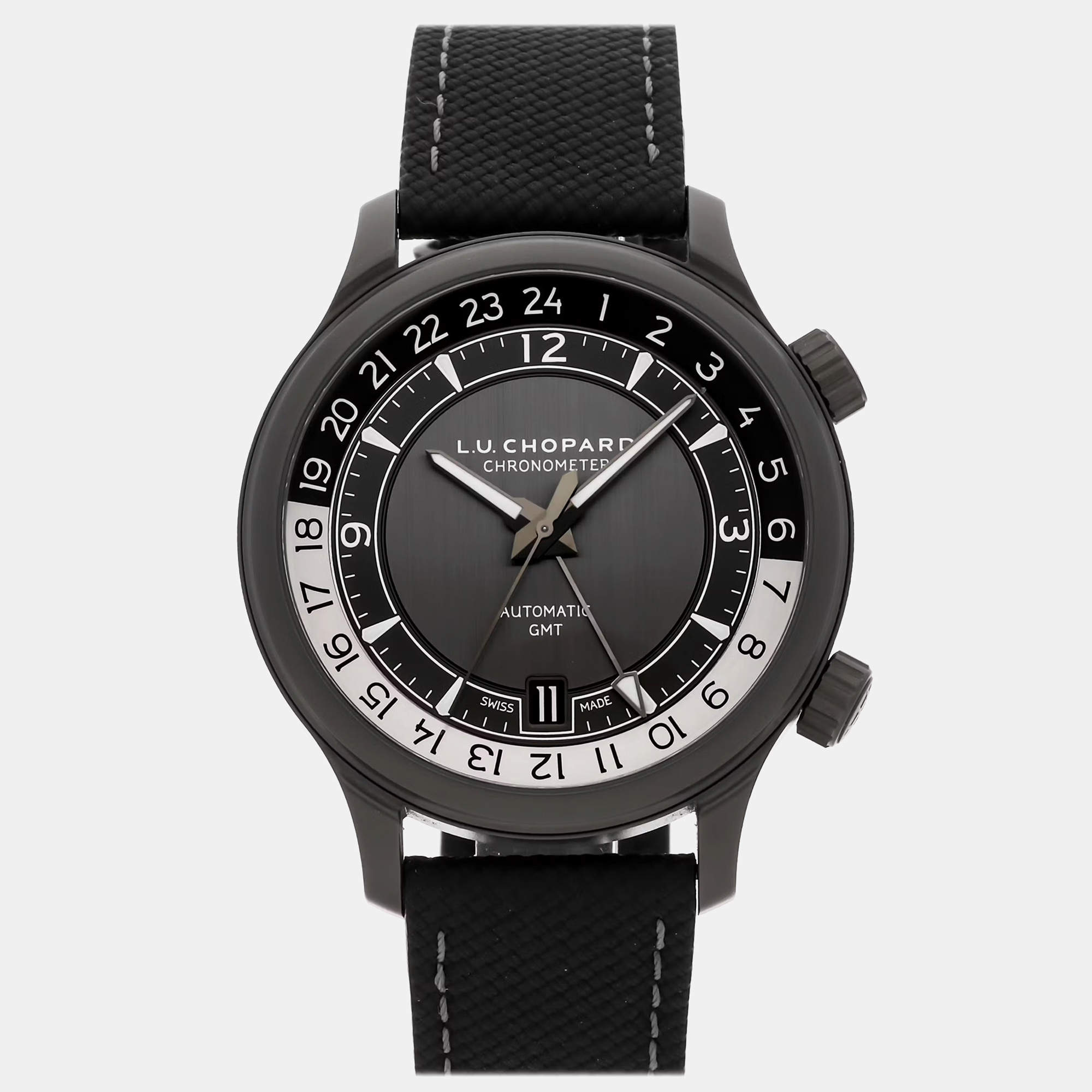 Pre-Owned Chopard L.U.C GMT One Black Limited Edition 168579-3004