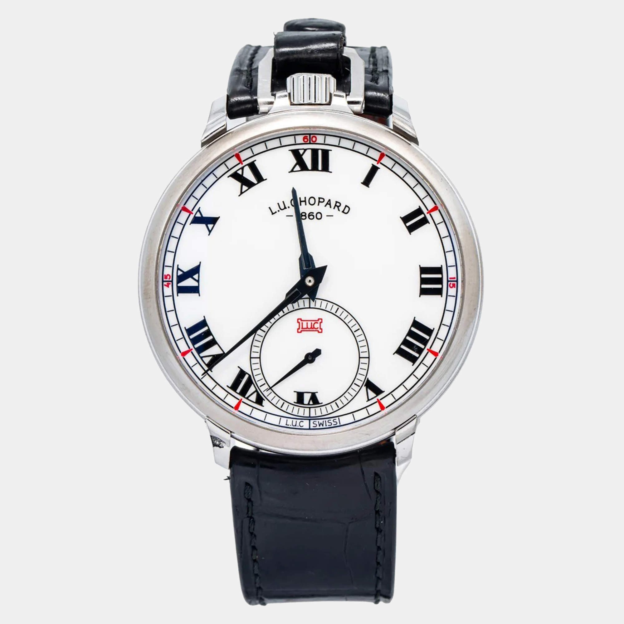 Chopard L.U.C The Tribute 1635000 Manual Winding White 18K White Gold Men's Wristwatch 50mm