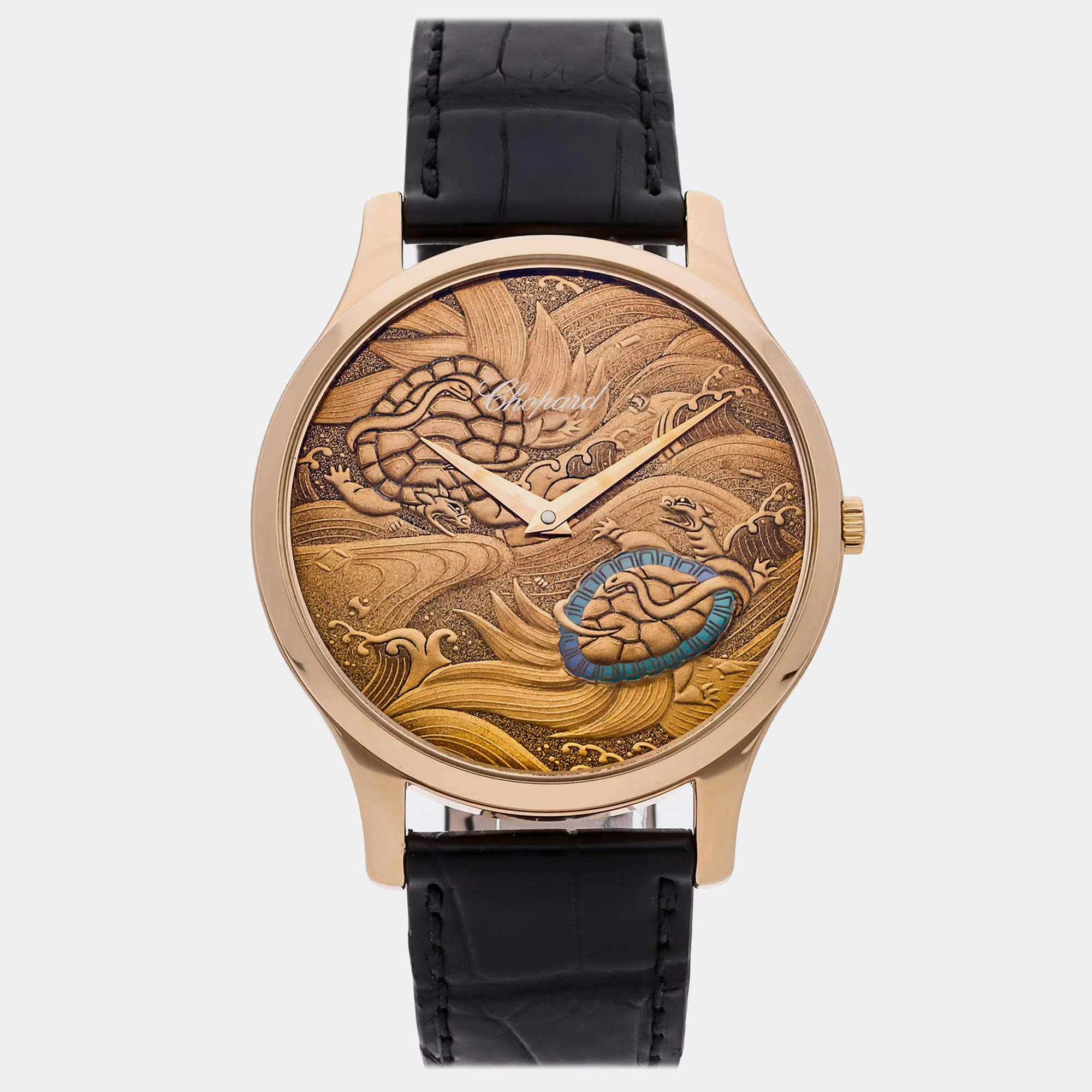 مملوكة مسبقًا Chopard L.U.C 161902-5047 Brown Rose Gold Automatic Men's Wristwatch 40mm