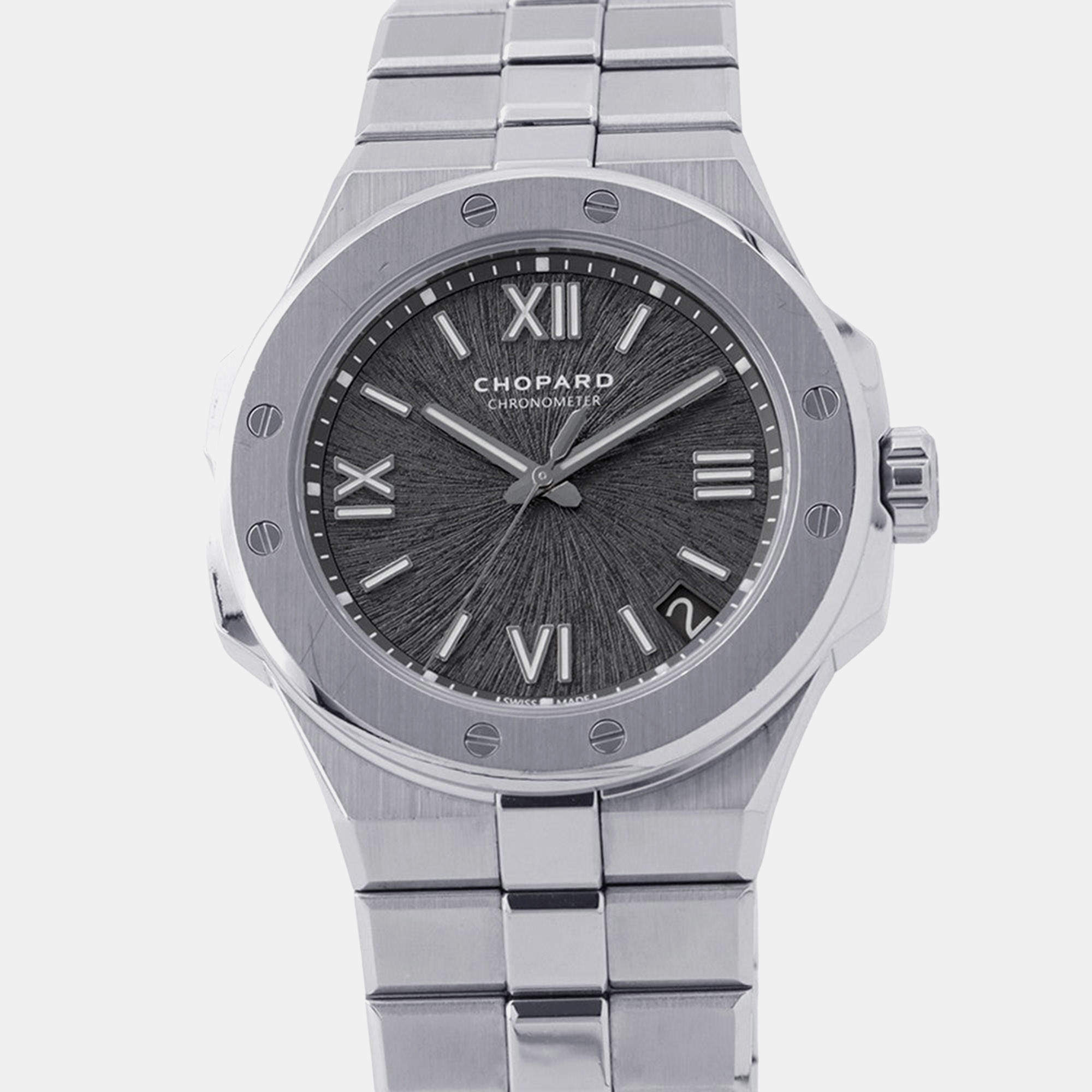 Pre Owned Chopard Alpine Eagle 298600-3002 Grey Stainless Steel Automatic Men's Watch 41mm