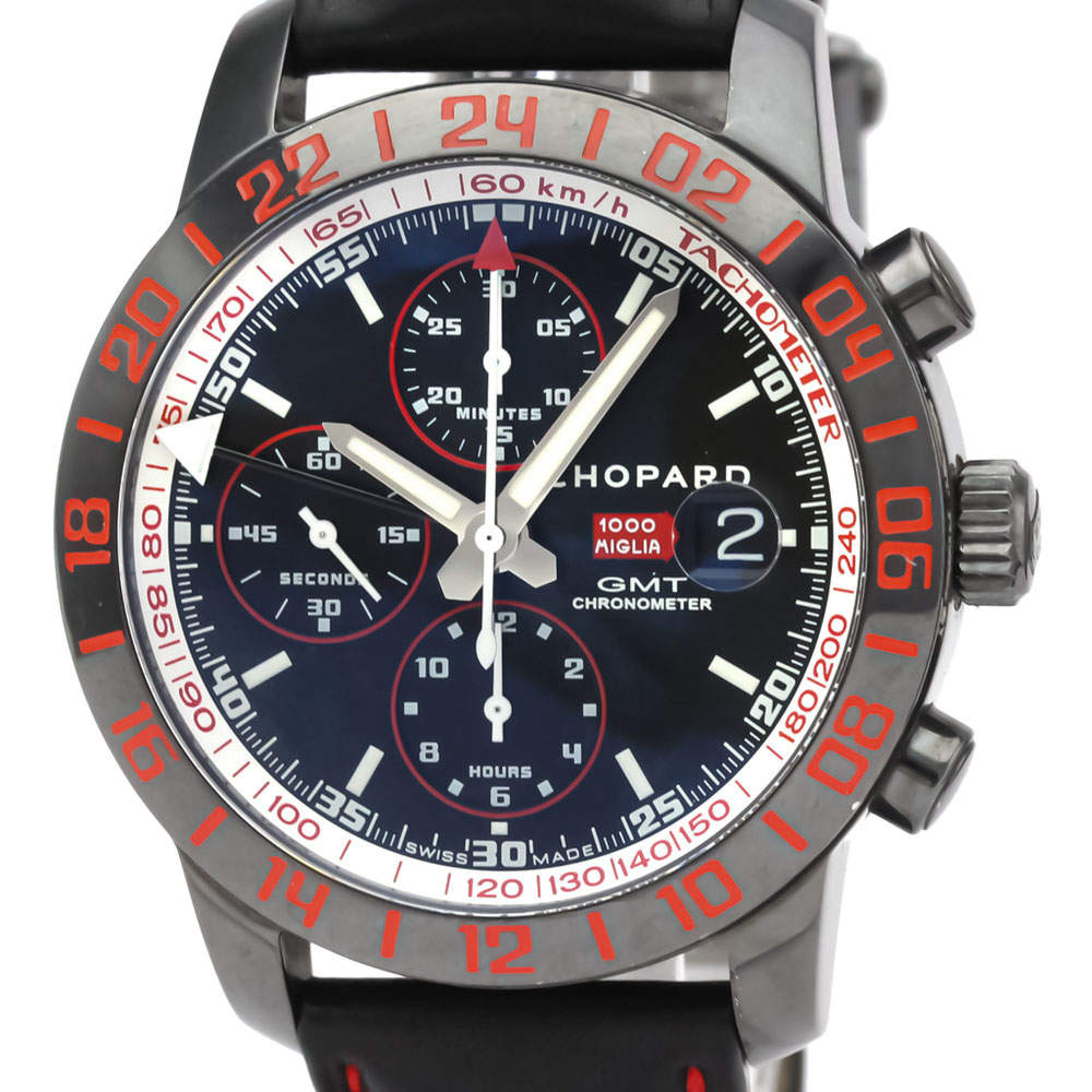 Chopard Black Stainless Steel Mille Miglia GT Chronograph 8992 Men's Wristwatch 42 MM