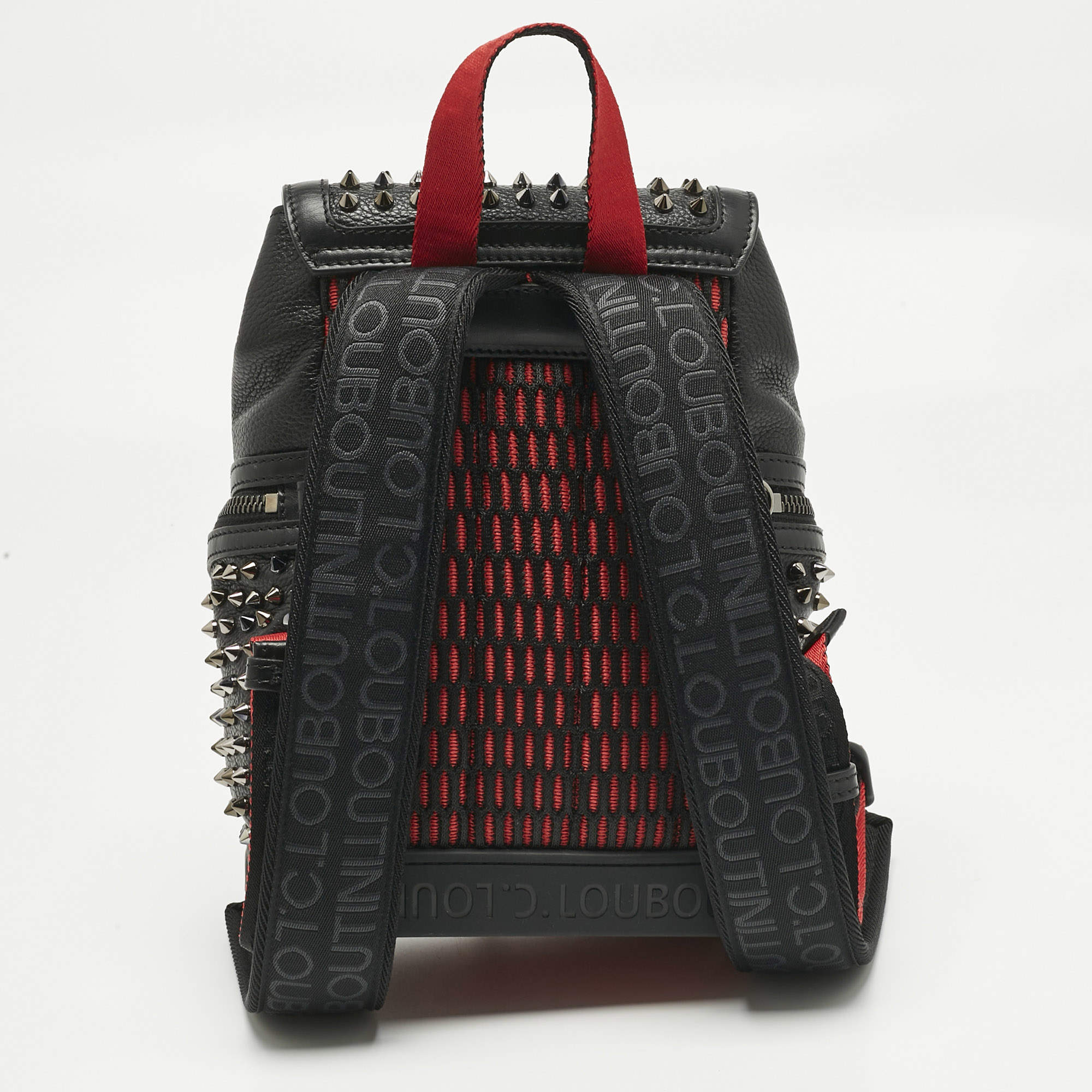 Christian Louboutin Black Leather Small Spike Explorafunk Backpack