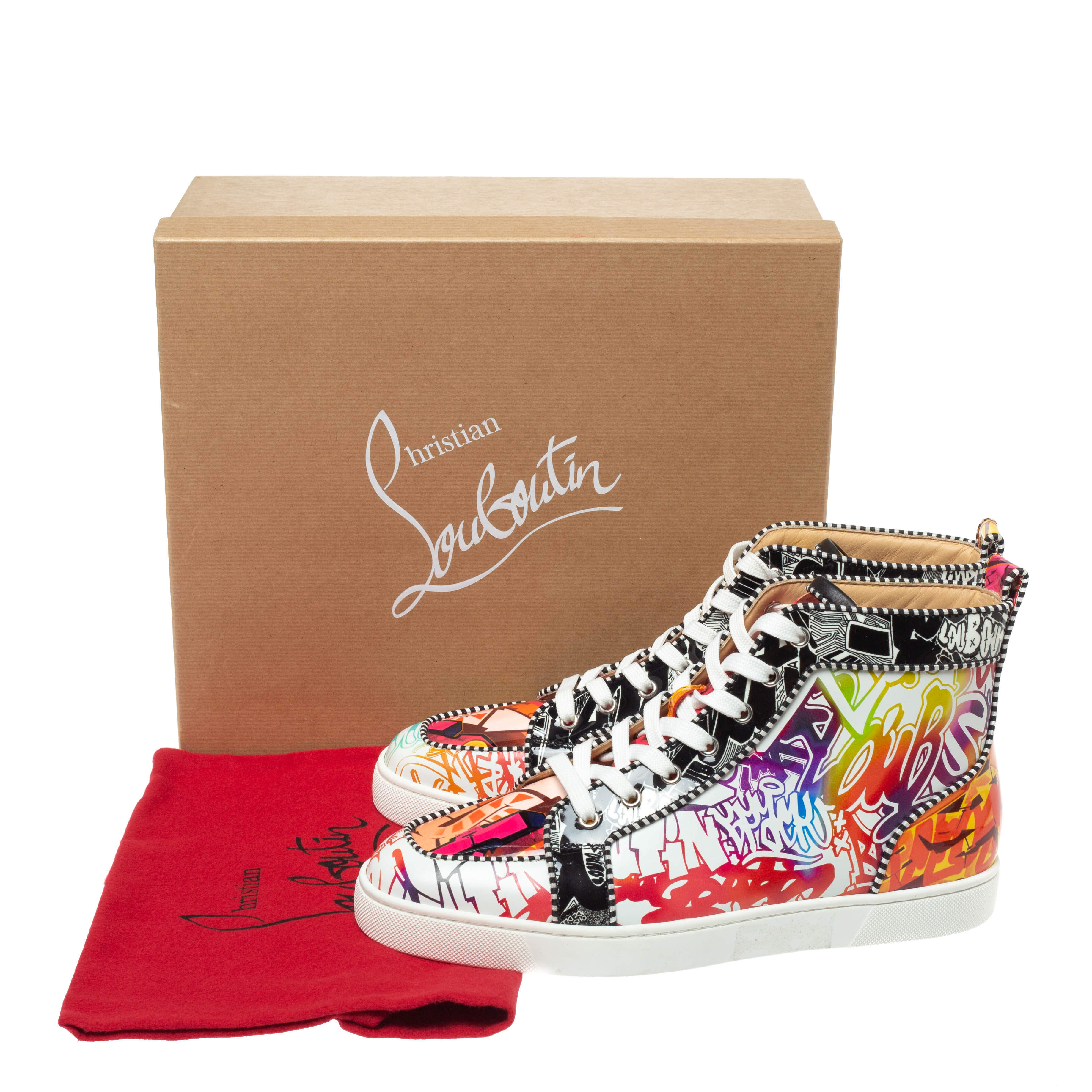 Christian Louboutin Multicolor Graffiti Sequin And Leather Rantus