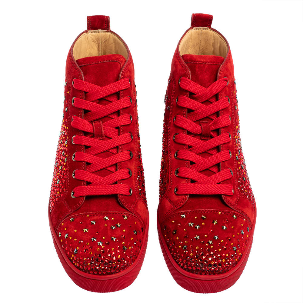 Christian Louboutin Red Suede Galaxtitude High Top Sneakers Size 40  Christian Louboutin | The Luxury Closet