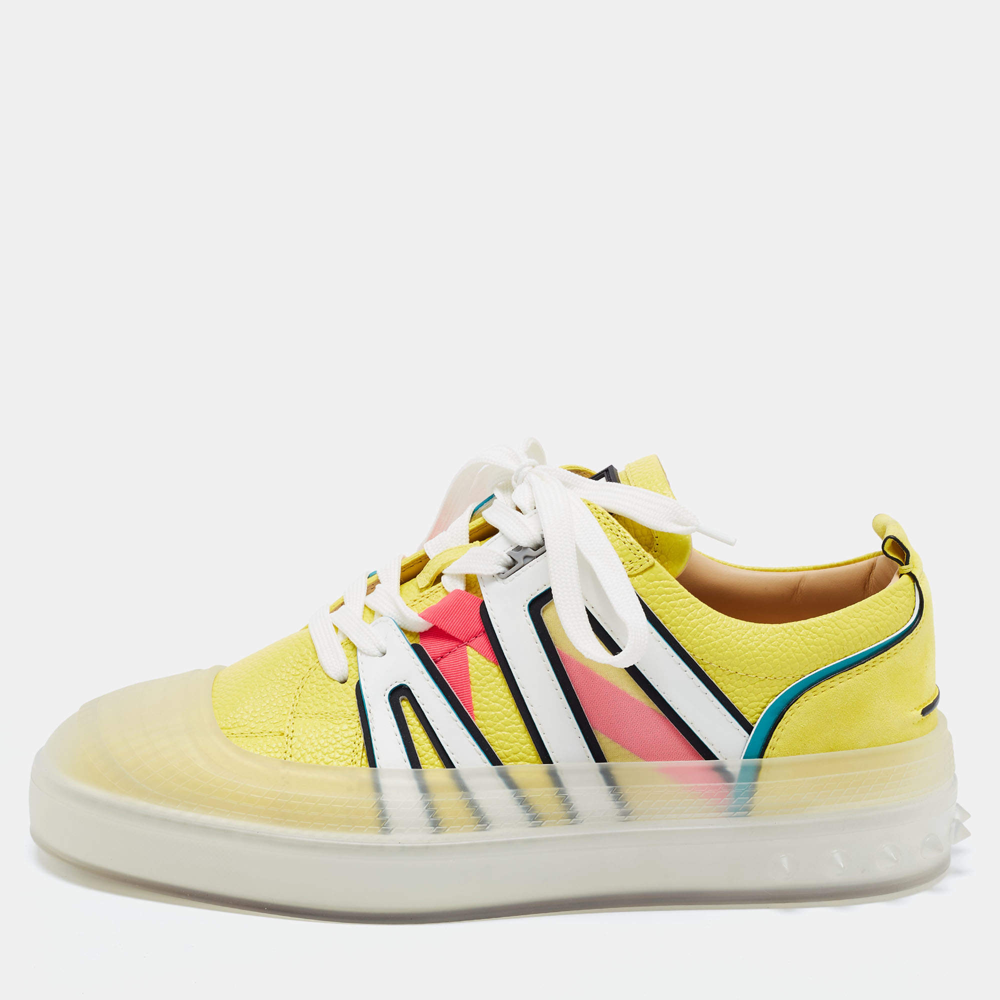 Christian Louboutin Multicolor Leather and Rubber Vida Viva Sneakers Size 43.5