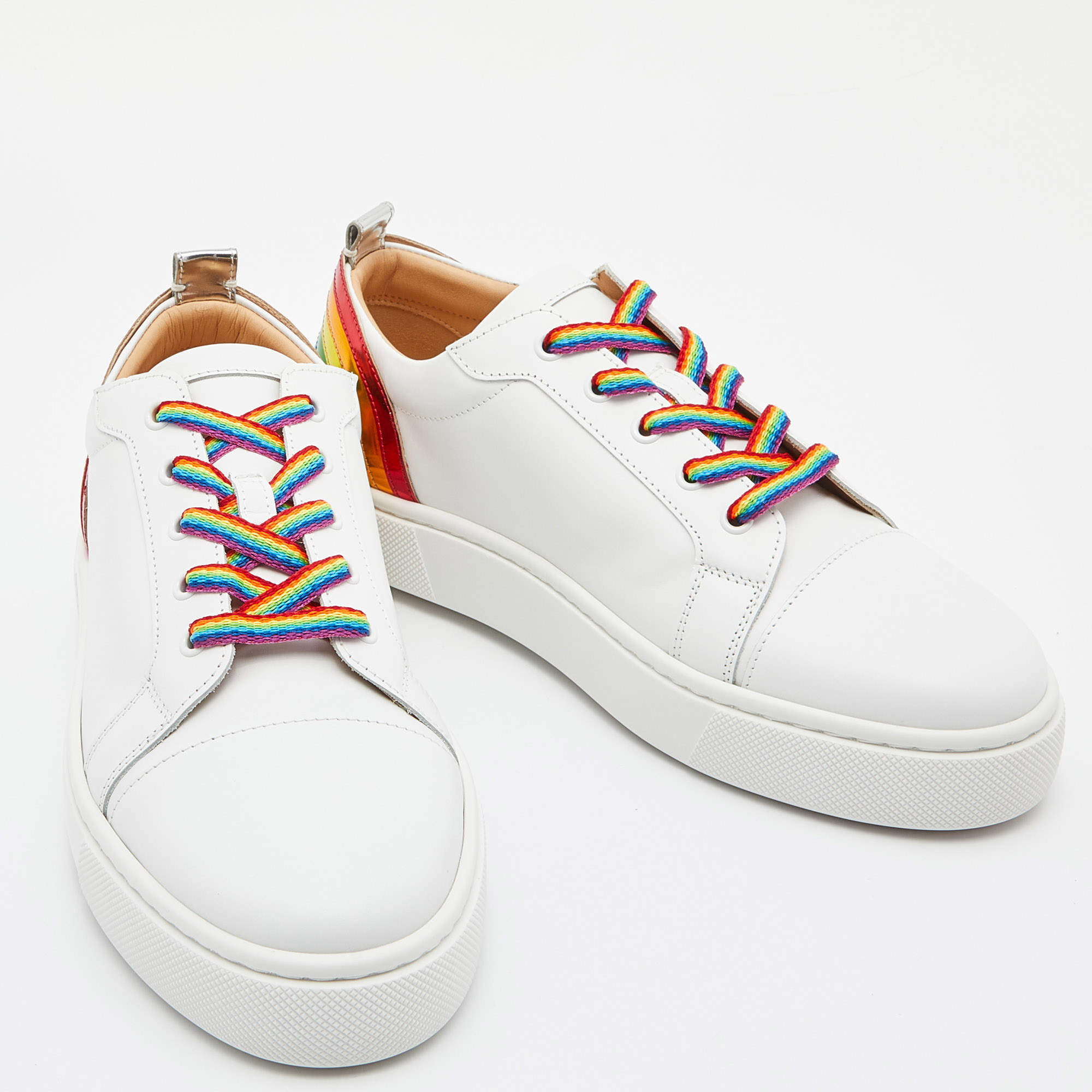 Christian Louboutin - Arkenspeed Rainbow Leather Trainers - Womens - White Multi