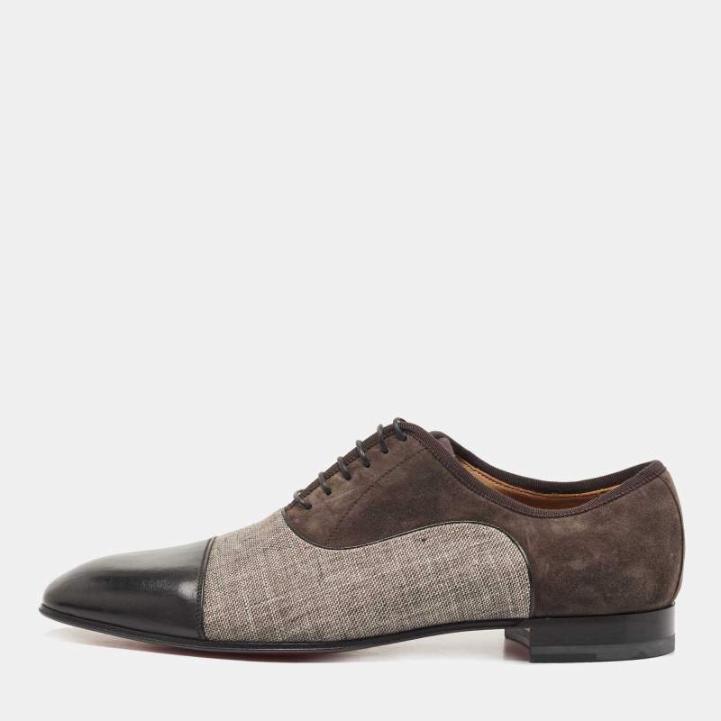 Christian Louboutin Tricolor Leather and Canvas Greggo Oxfords Size 41.5