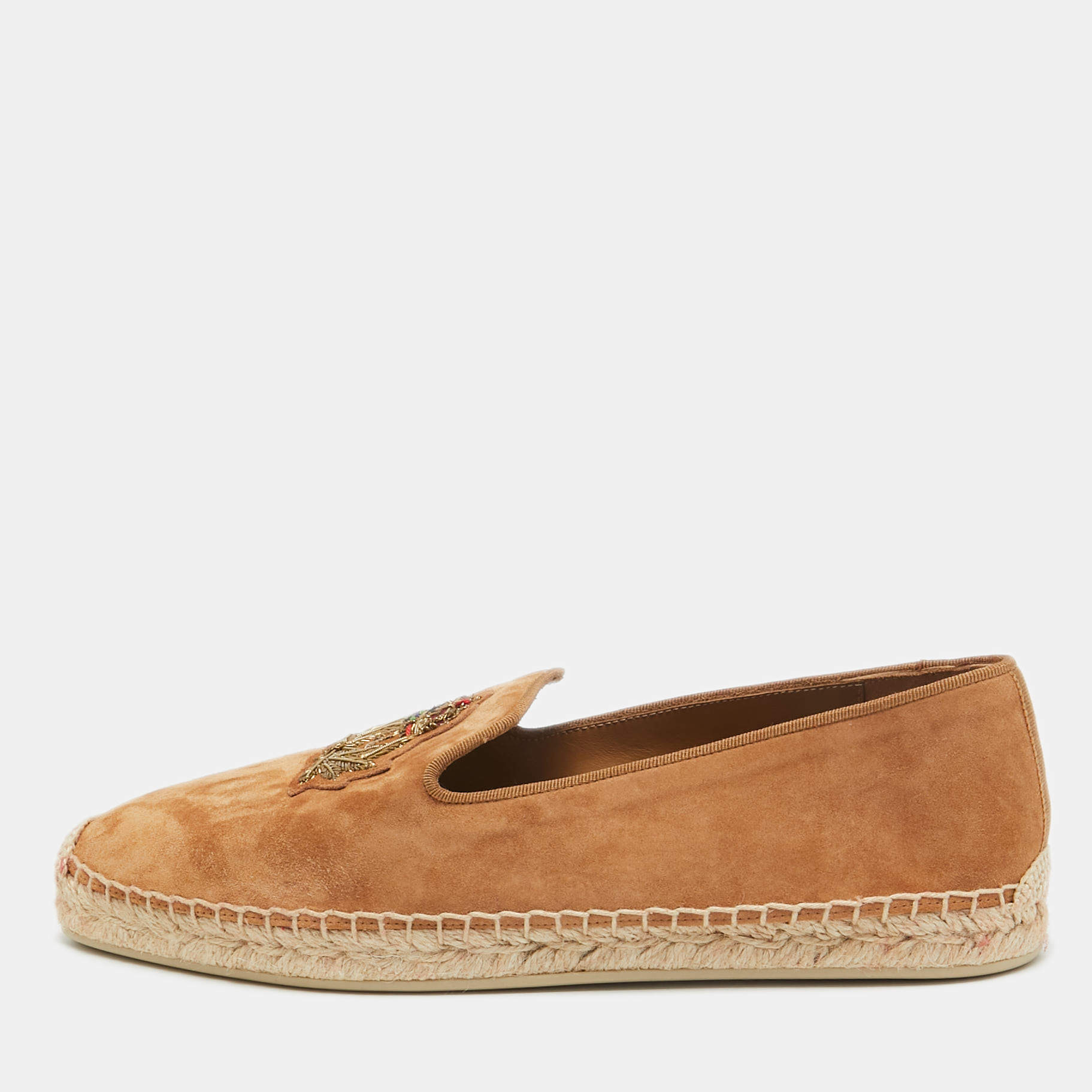 Christian Louboutin Brown Suede Nanou Orlato Espadrille Flats Size 39