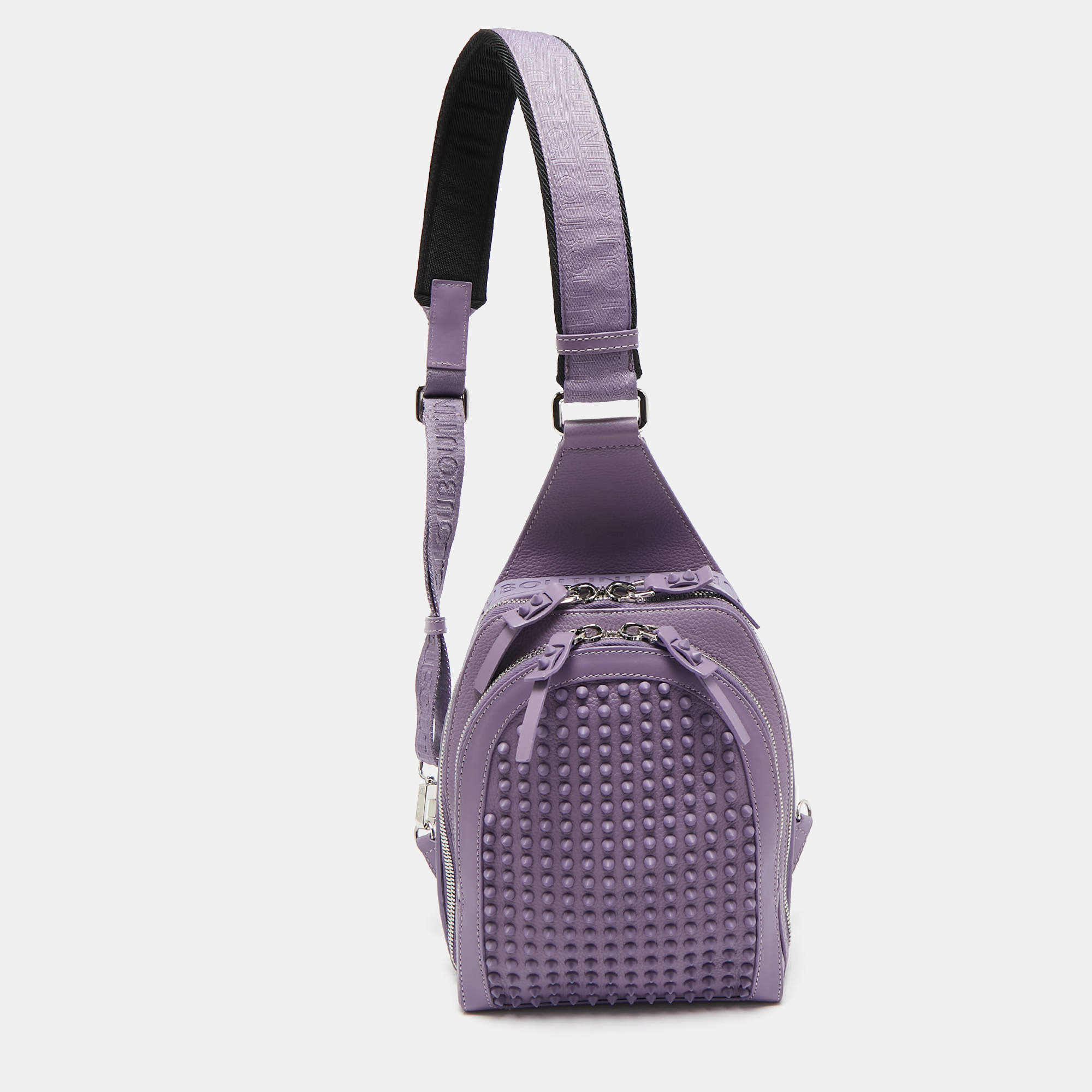 Christian Louboutin Lavender Leather and Rubber Loubifunk Backpack