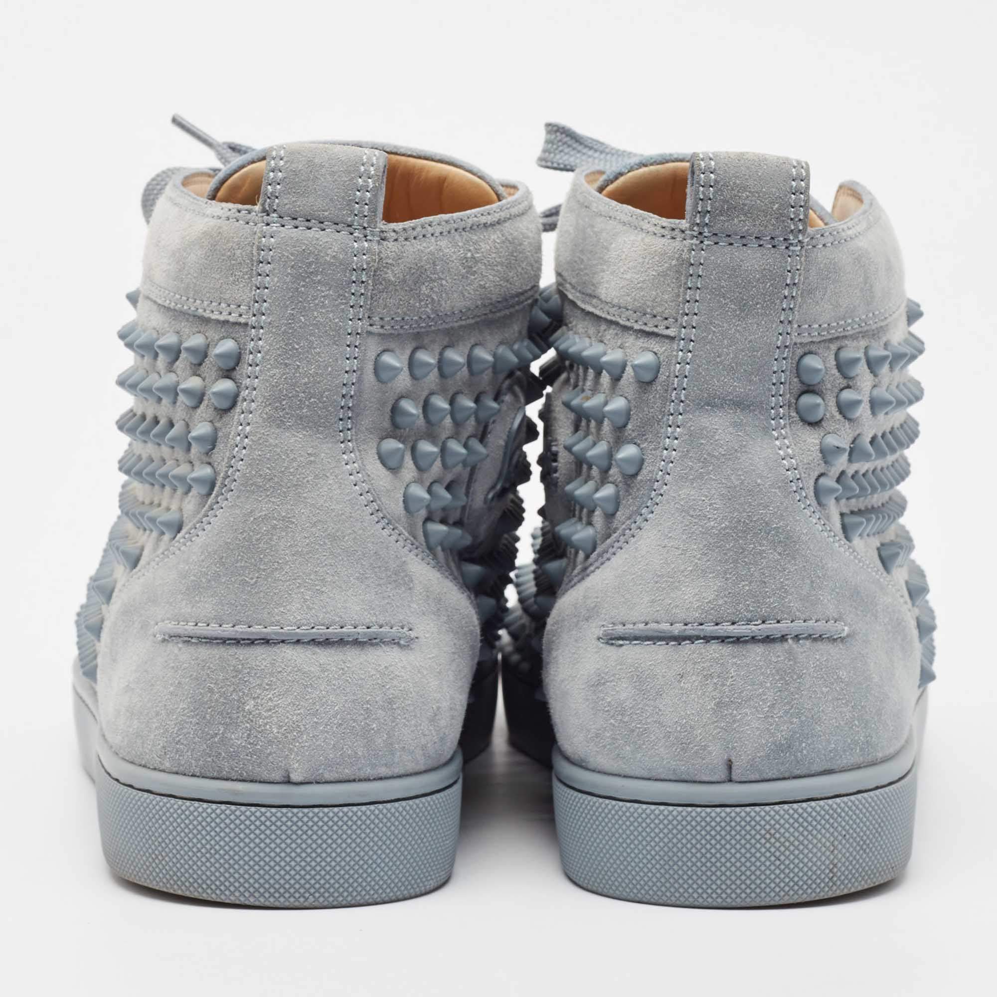 Grey high top louboutin hotsell