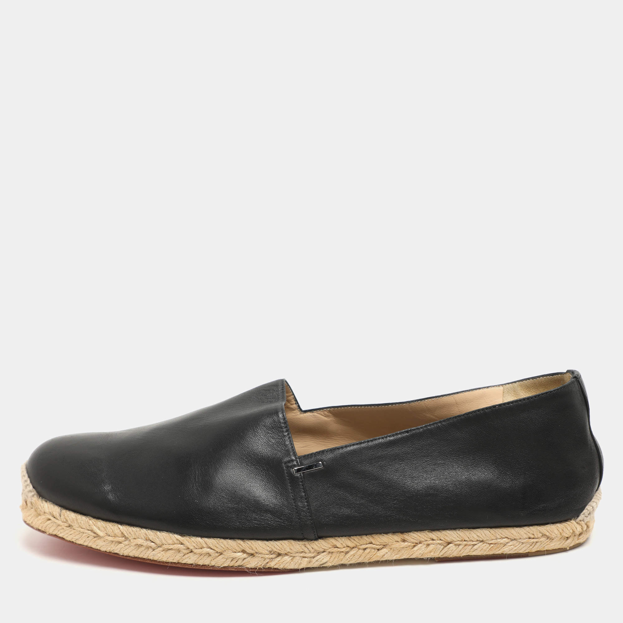 Christian Louboutin Black Leather Espadrille Size 43
