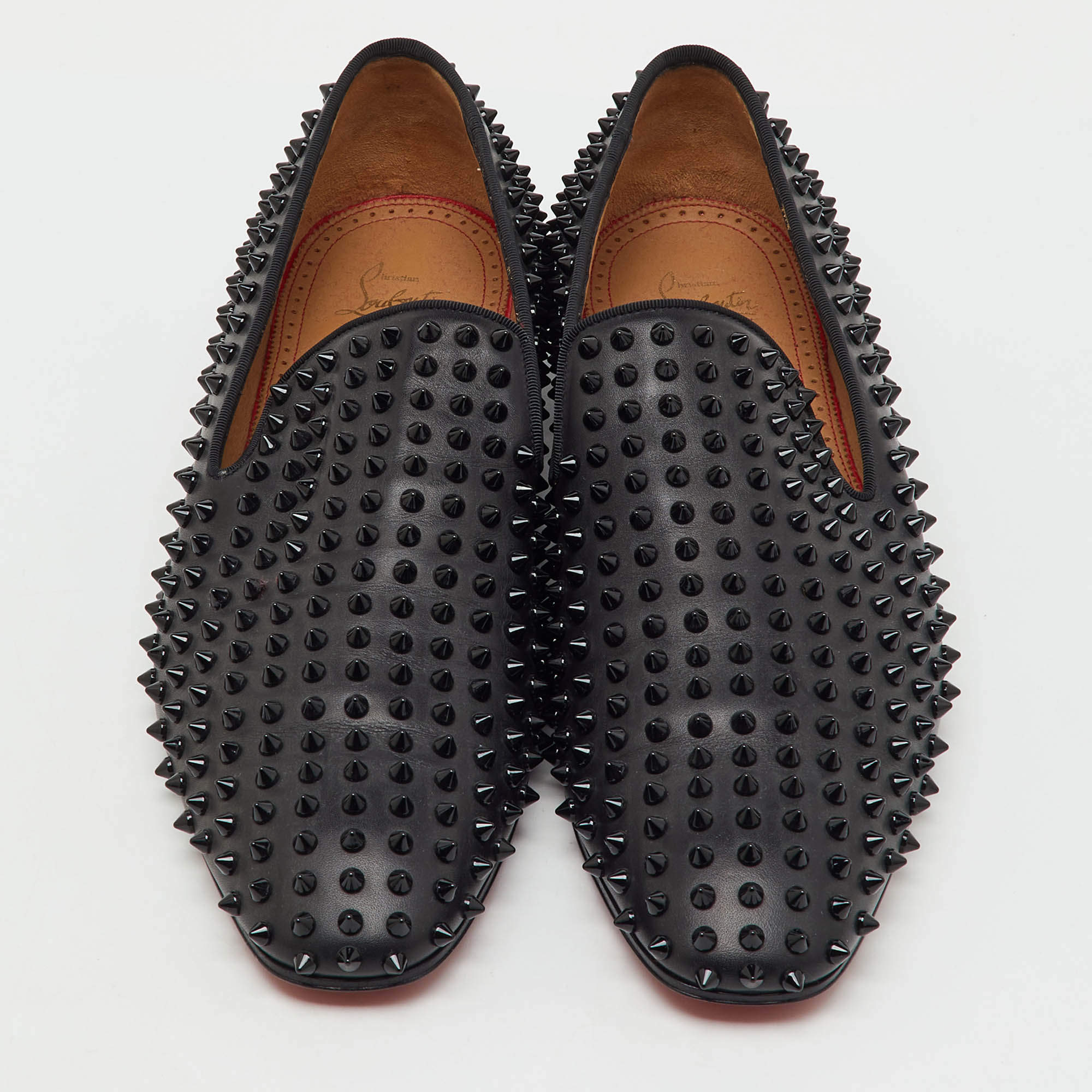 Christian Louboutin Navy Blue Leather Dandelion Spike Slip