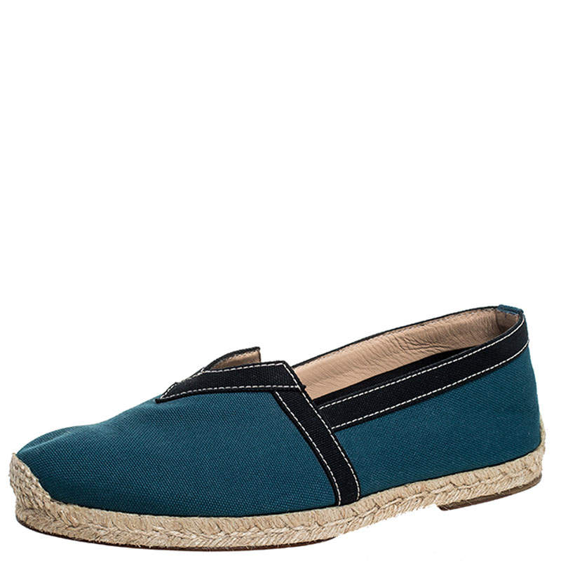 Pre Owned حذاء إسبادريل كريستيان لوبوتان اوس كانفاس أزرق مقاس 40