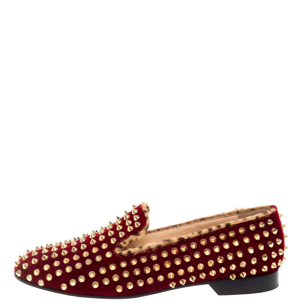 christian louboutin red loafers