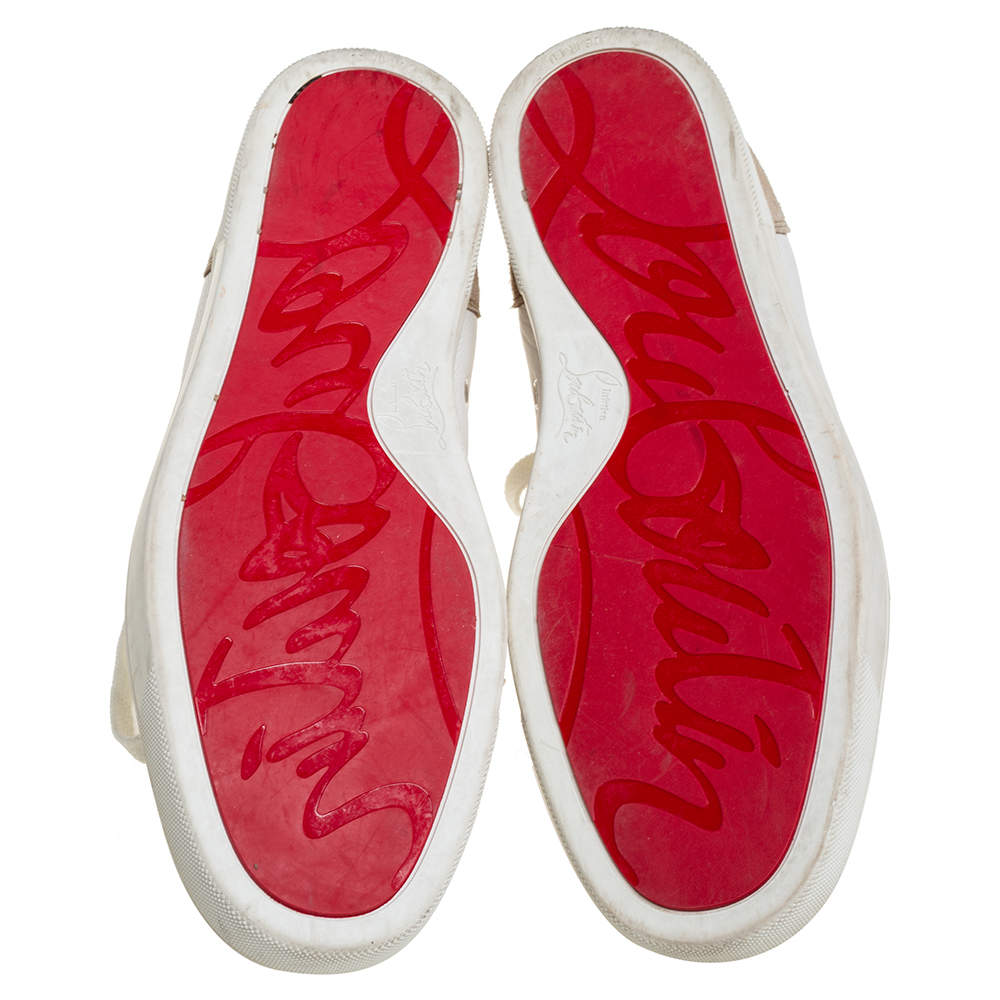 Pre Owned Christian Louboutin Tricolor Suede And Leather Rantus Orlato High Top Sneakers Size 42