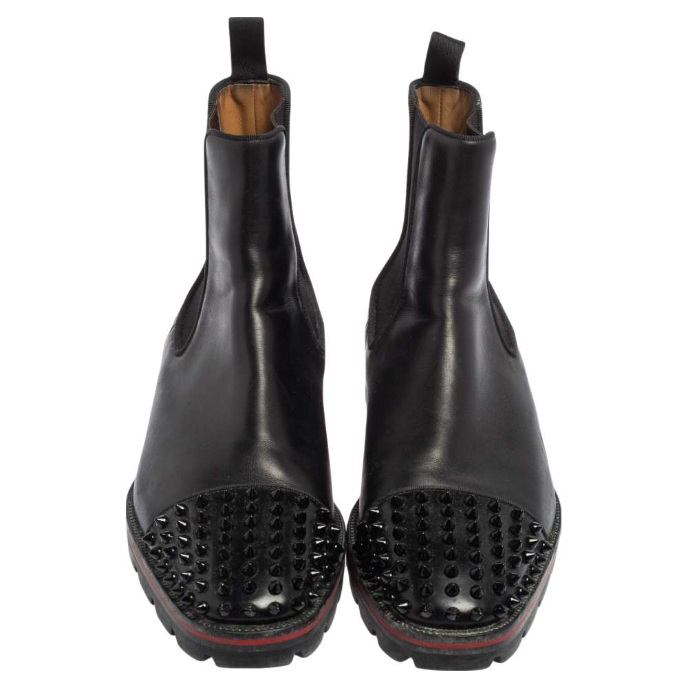 Melon Spikes - Ankle boots - Calf leather and spikes - Black