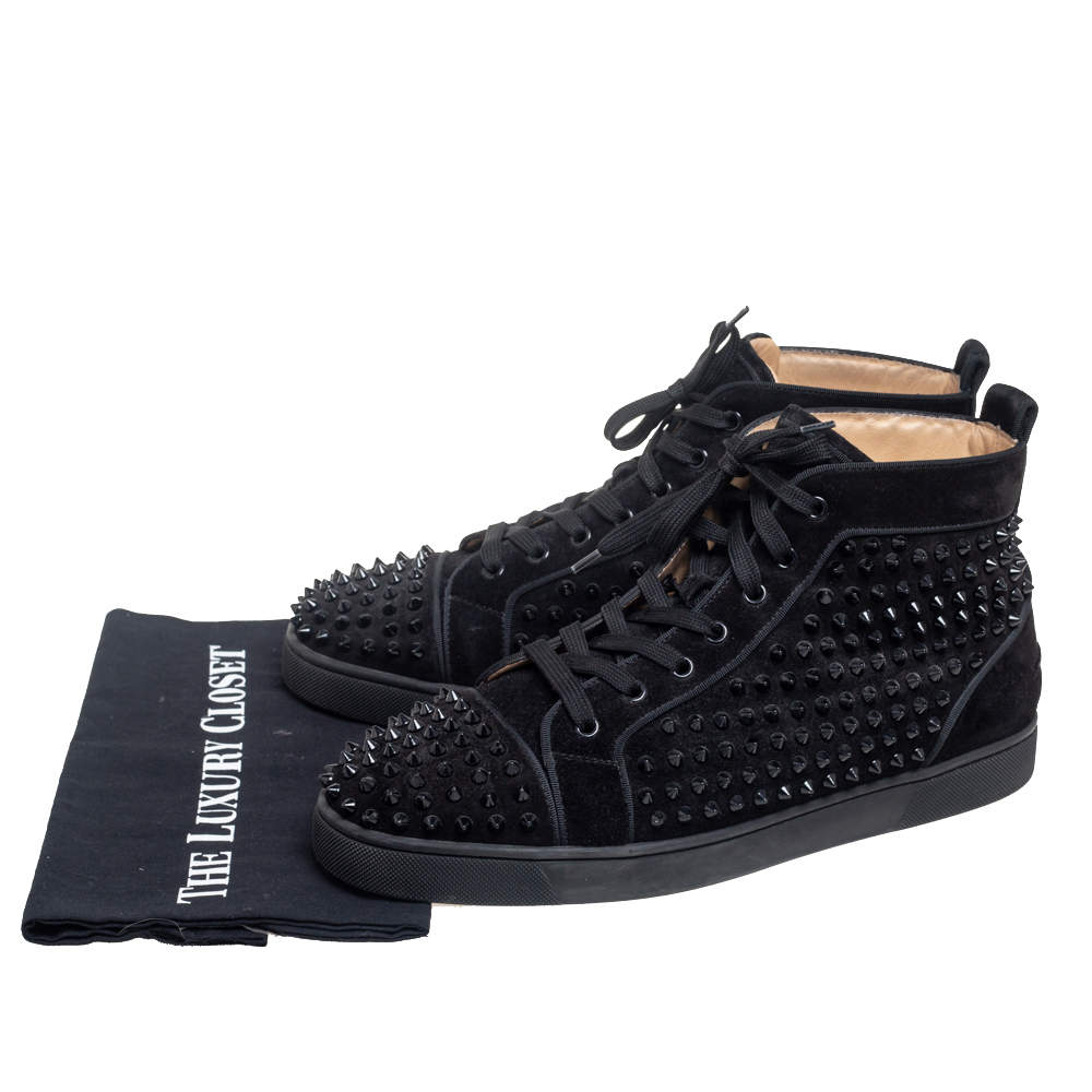 CHRISTIAN LOUBOUTIN LOUIS ORLATO SHOES 45.5 BLACK SUEDE SNEAKERS SNEAKERS  ref.928117 - Joli Closet