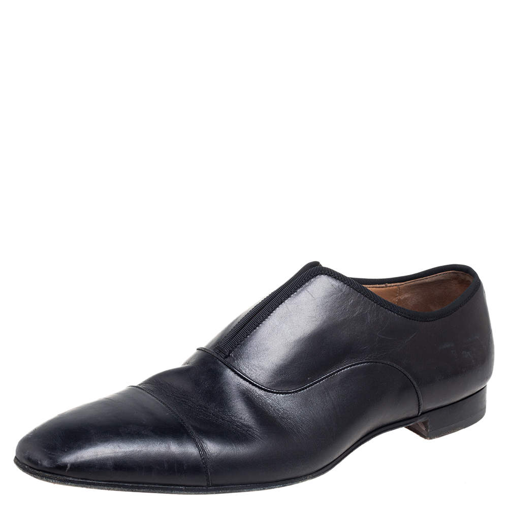 مملوكة مسبقًا حذاء لوفرز كريستيان لوبوتان غرجوست جلد أسود مقاس 45.5