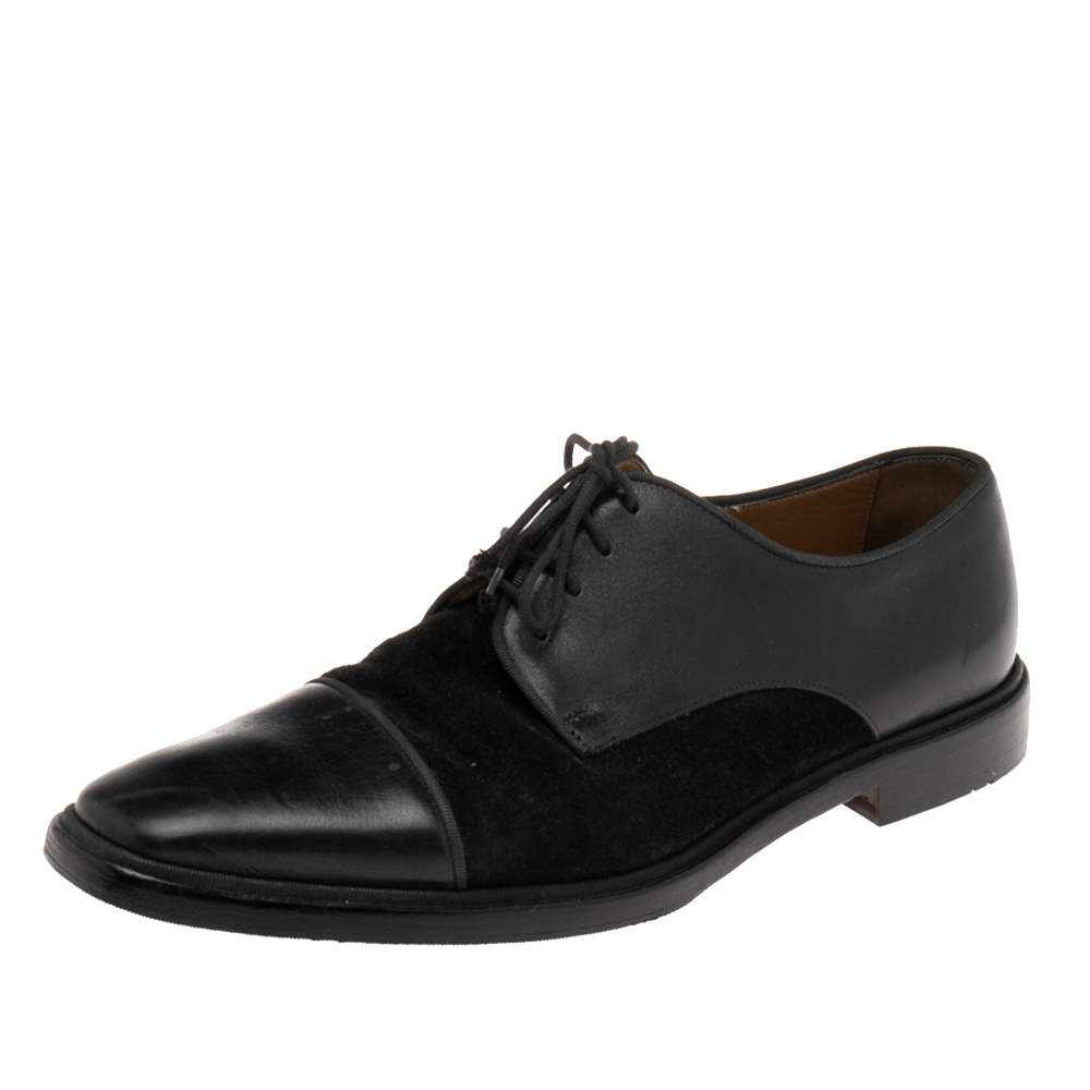 Christian Louboutin Black Leather and Suede Daviol Derby Size 41.5