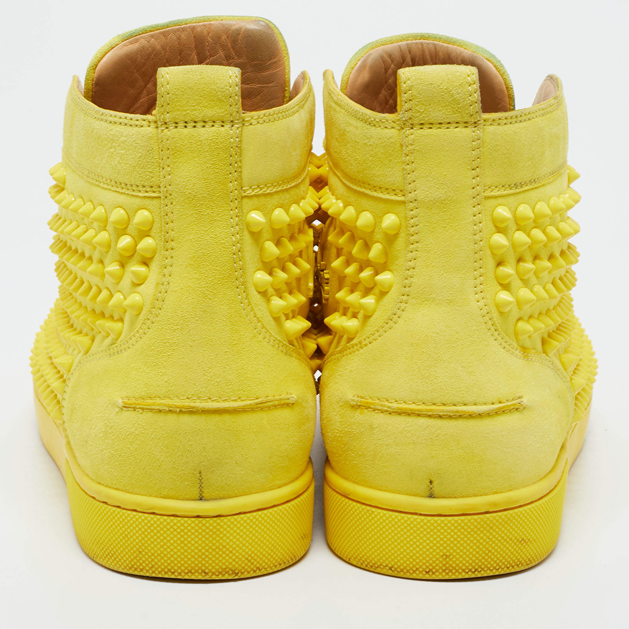 Christian Louboutin Canary Yellow Suede Louis Spike High Top Sneakers Size  42 Christian Louboutin | The Luxury Closet