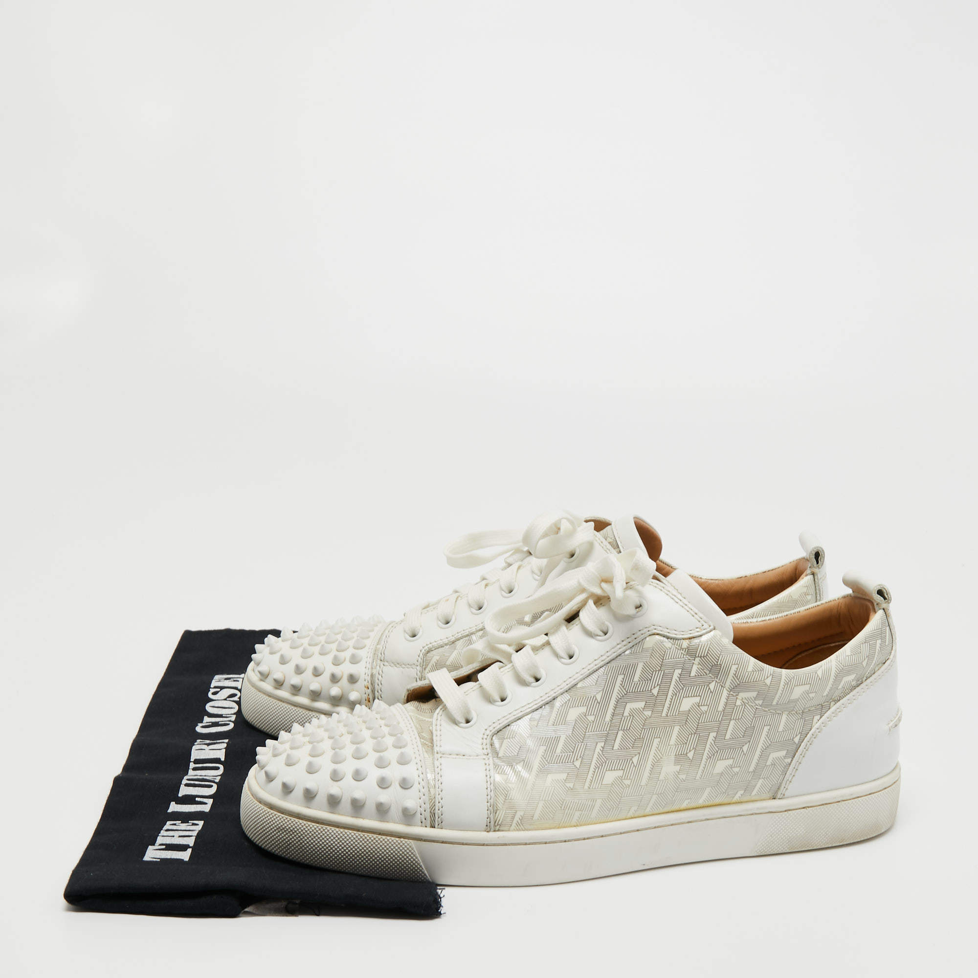 Christian Louboutin Louis Junior Spike Leather Low Top White – The Luxury  Shopper