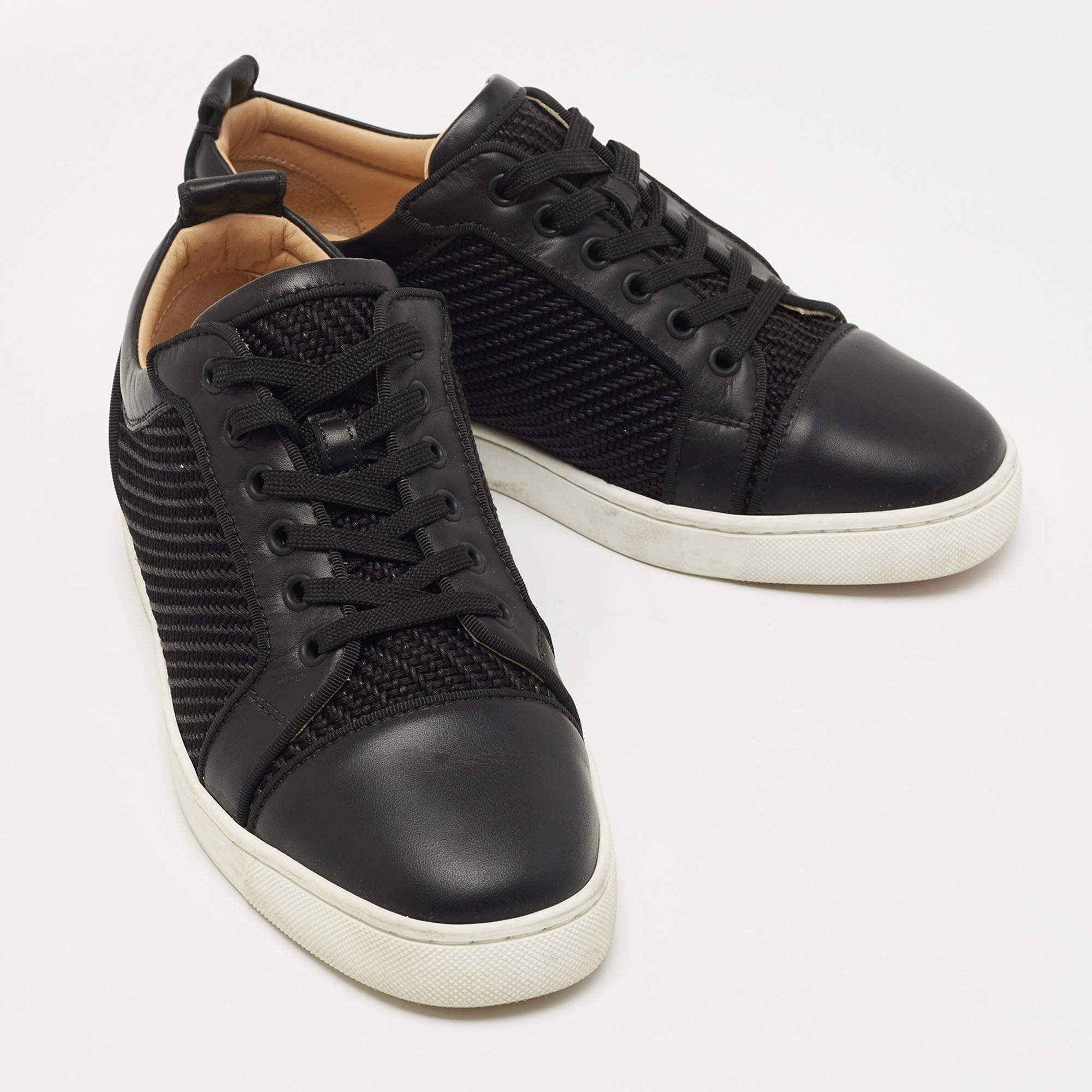 Leather low trainers Christian Louboutin Black size 44 EU in Leather -  34053098