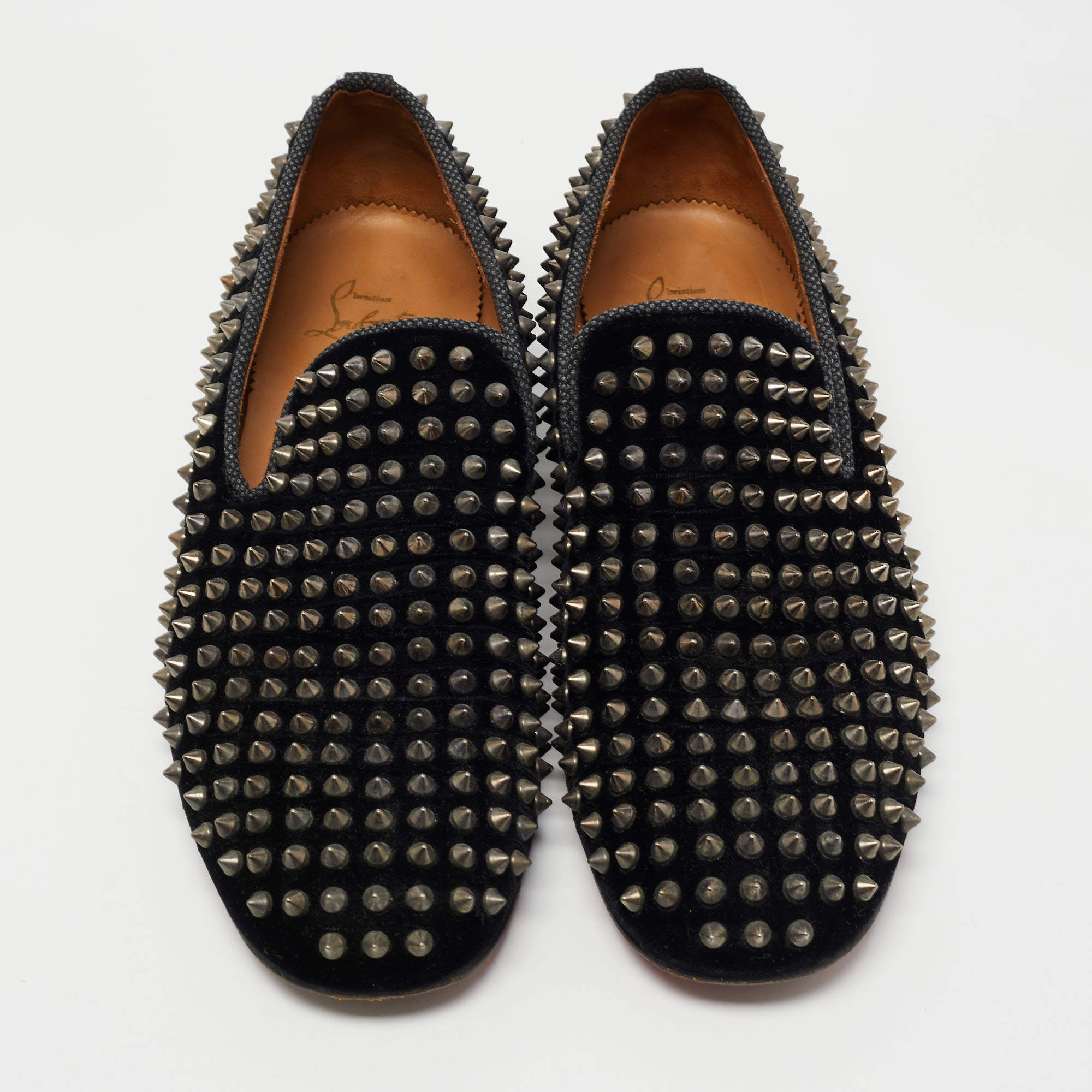 Christian Louboutin Men's Dandelion Spikes Loafers Velvet - ShopStyle